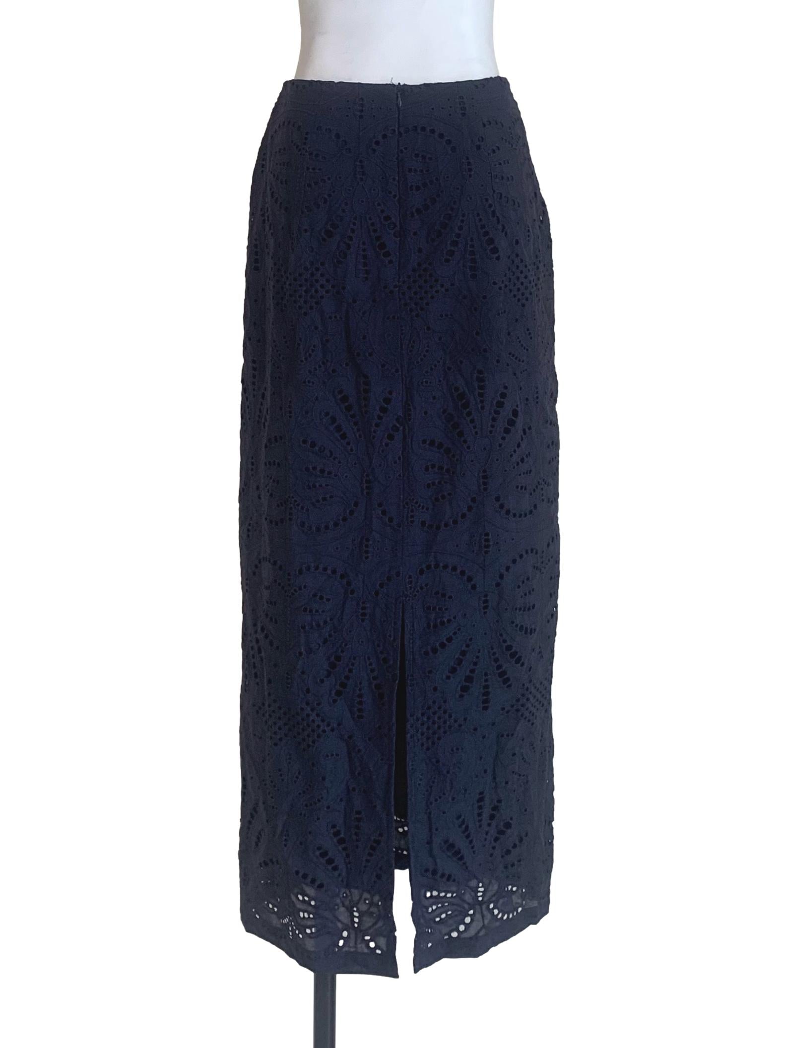 Berry Blue Pattern Sheath Skirt