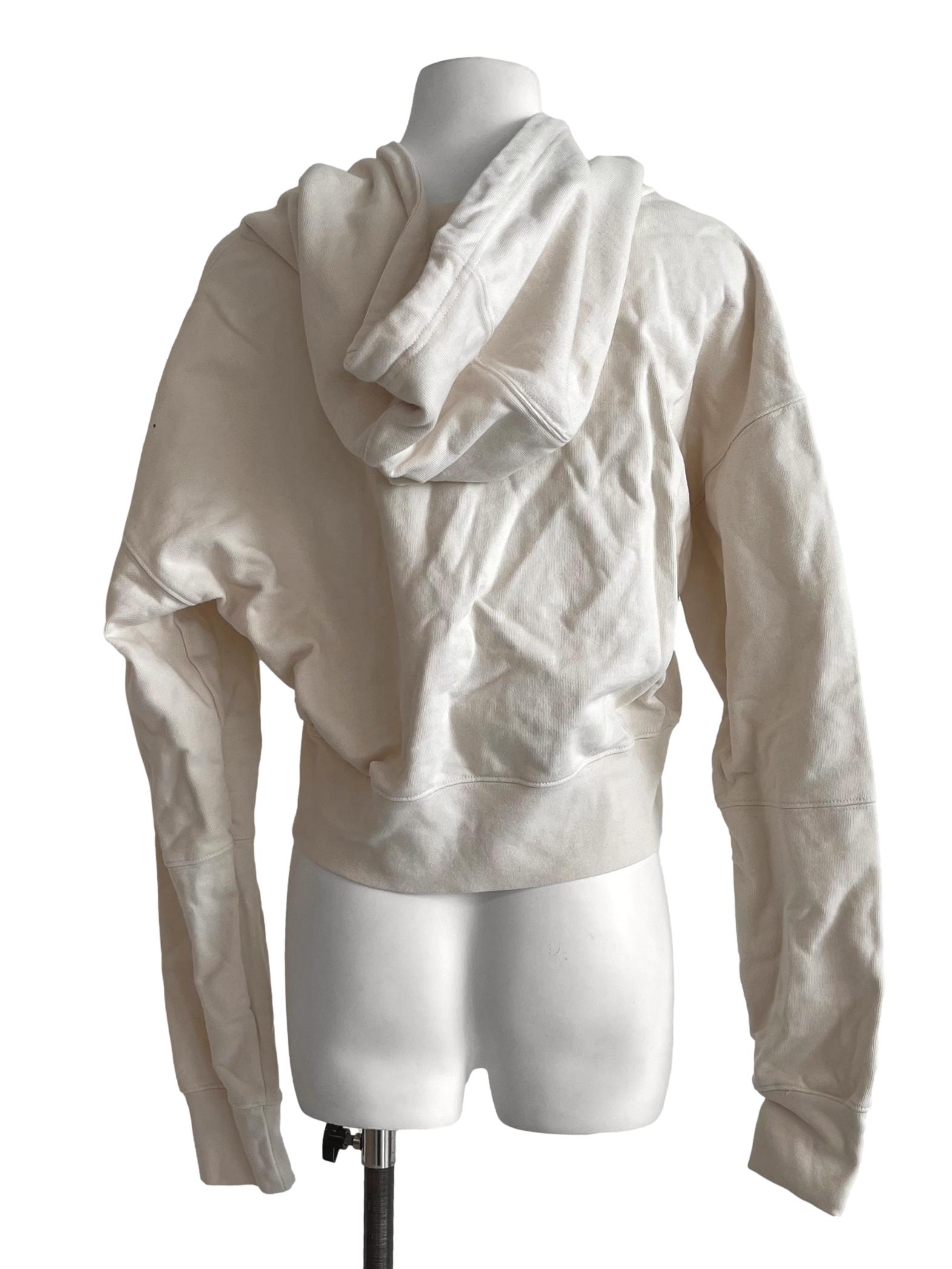 Off White Cropped Hoodie