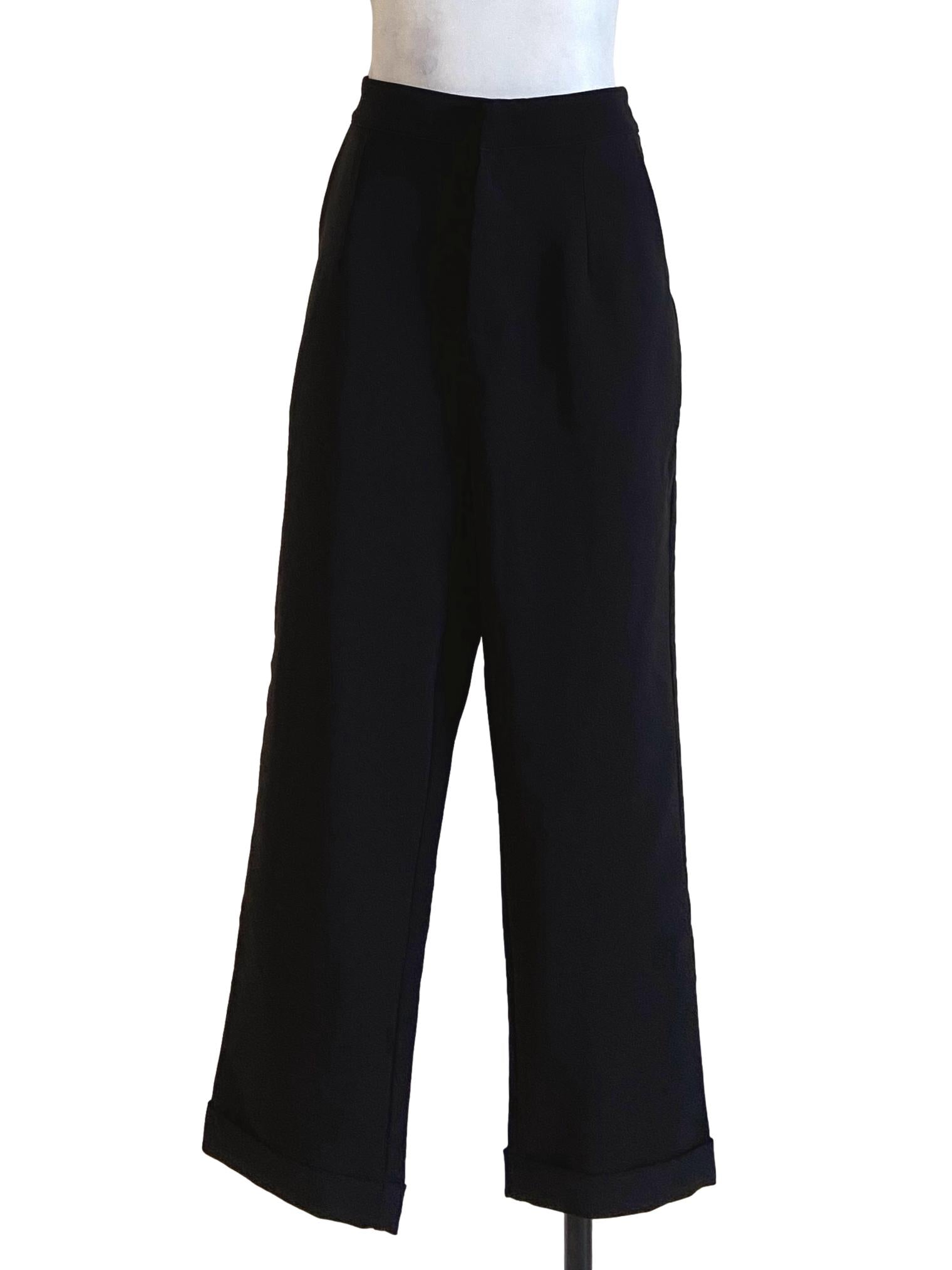 Black Straight Formal Pants TWL