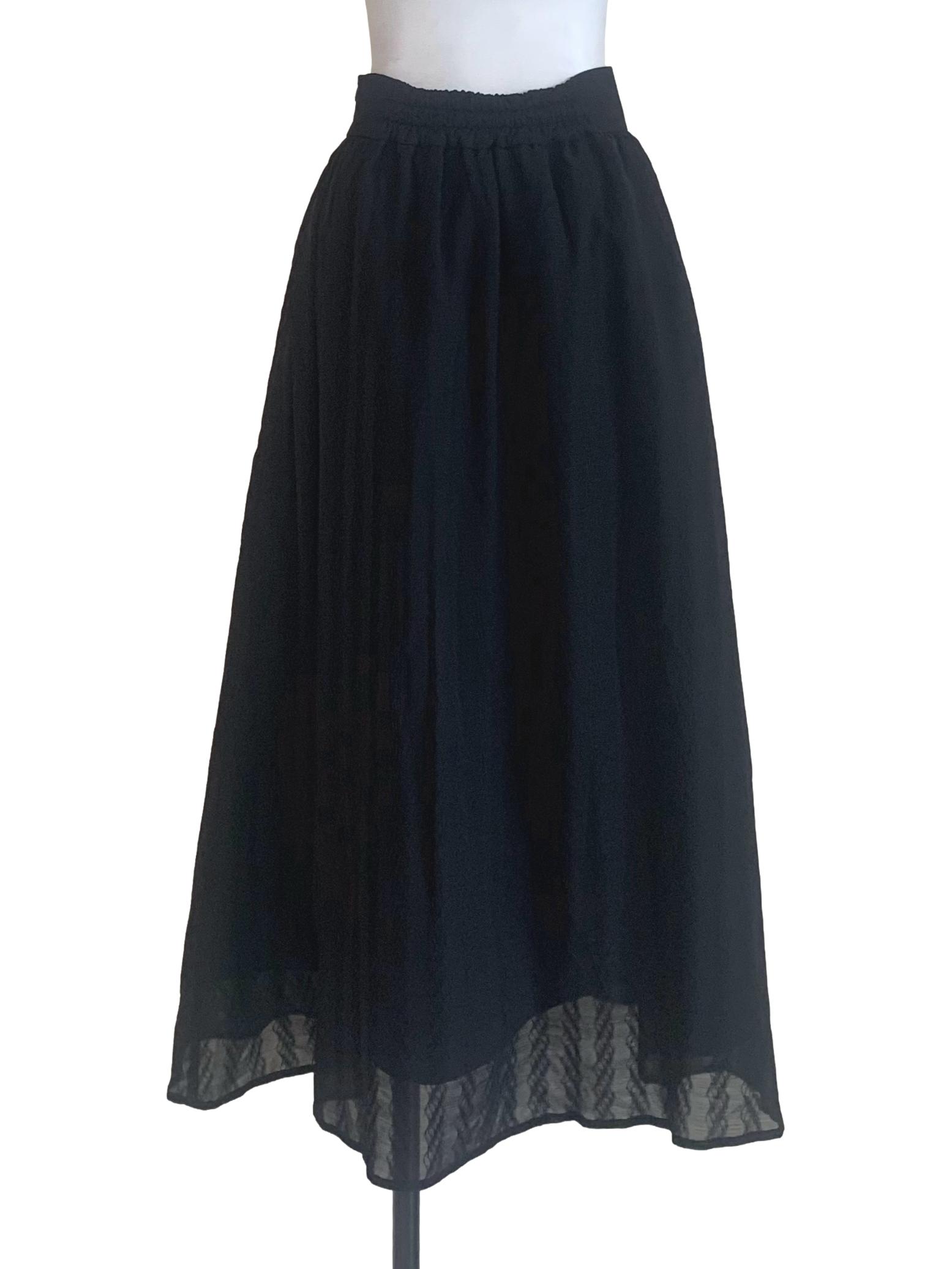Midnight Black A-Line Skirt LB
