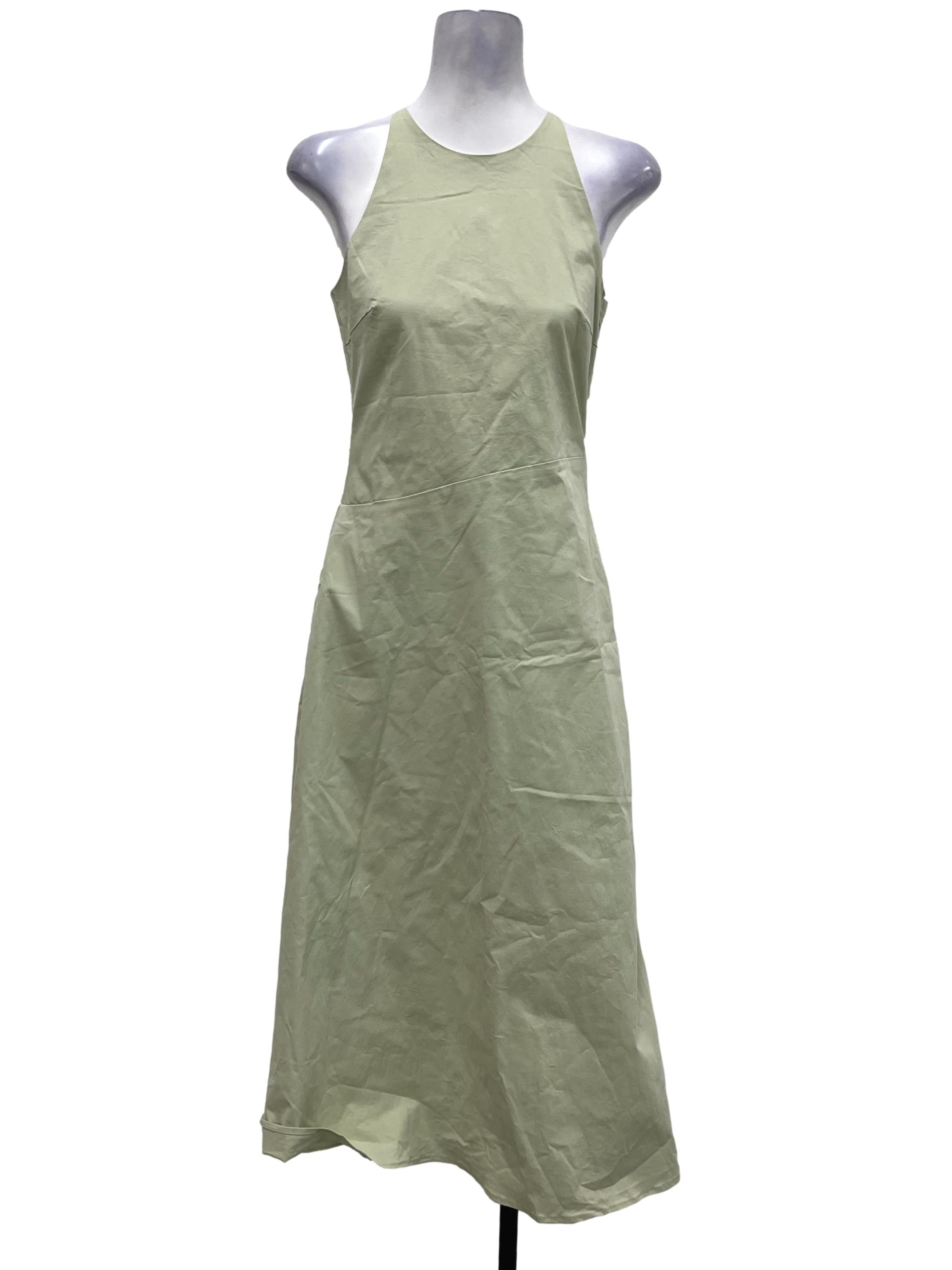 Mint Green High Neckline Sleeveless Dress OSN