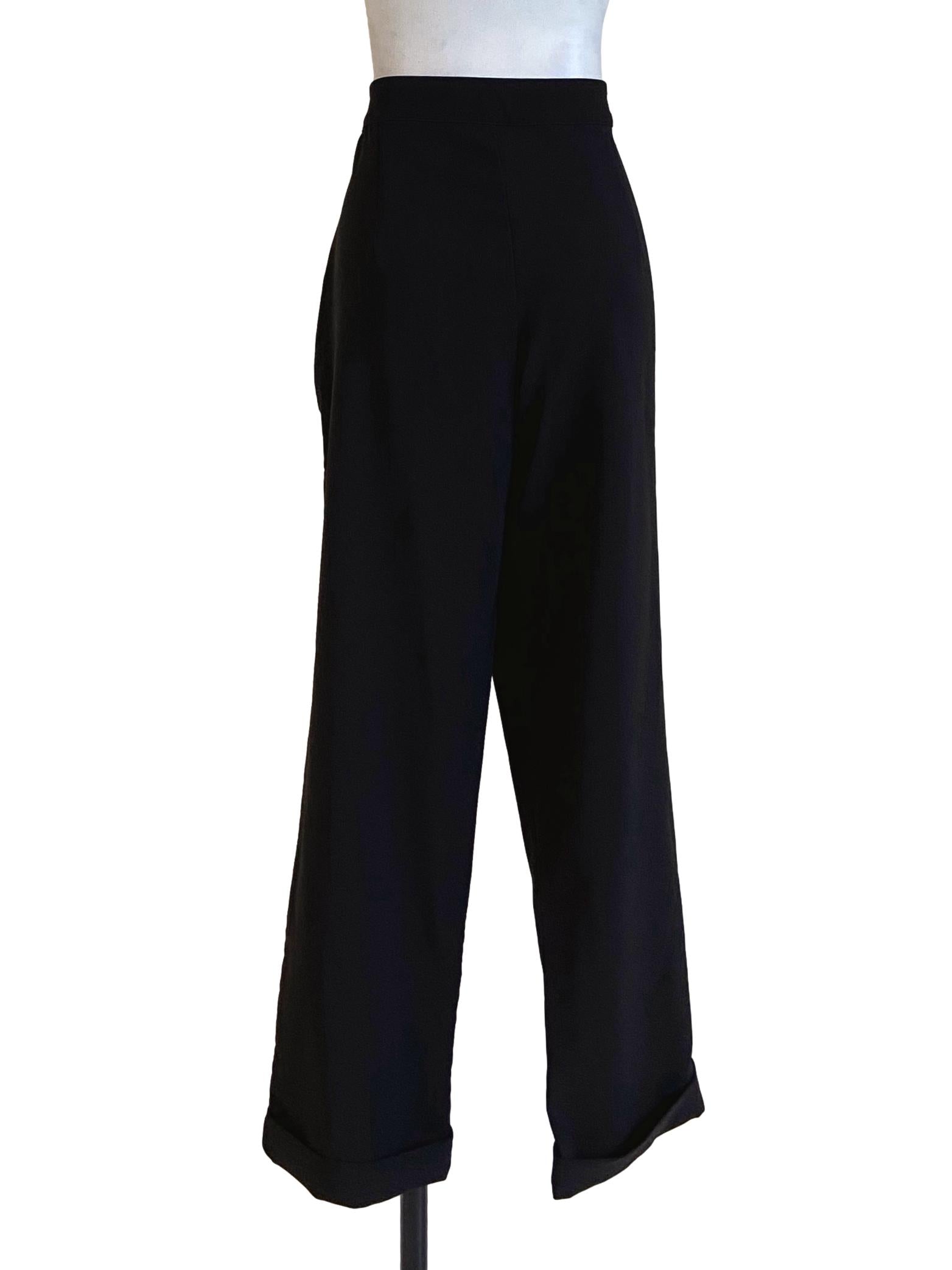 Black Straight Formal Pants TWL