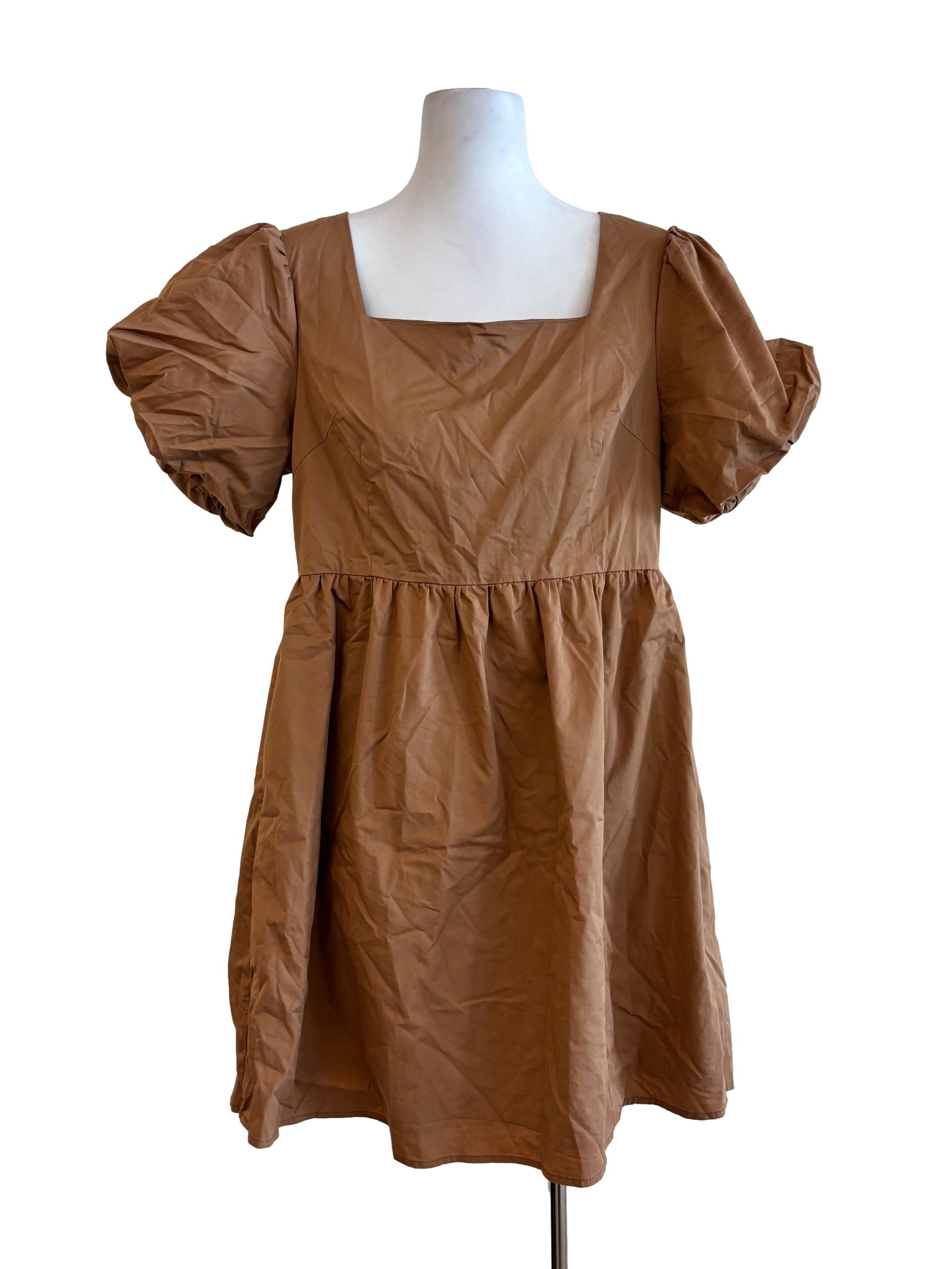 Ginger Puff Sleeve Cotton Dress