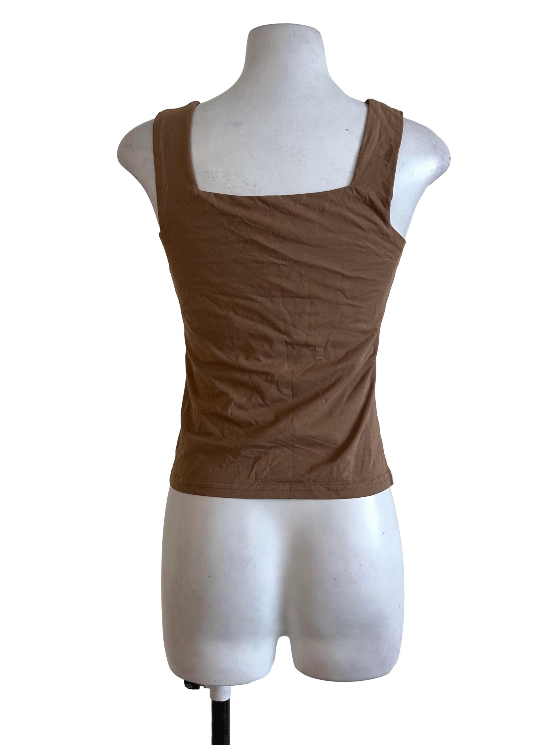 The Editor's Market Light Brown Plain Top | REFASH