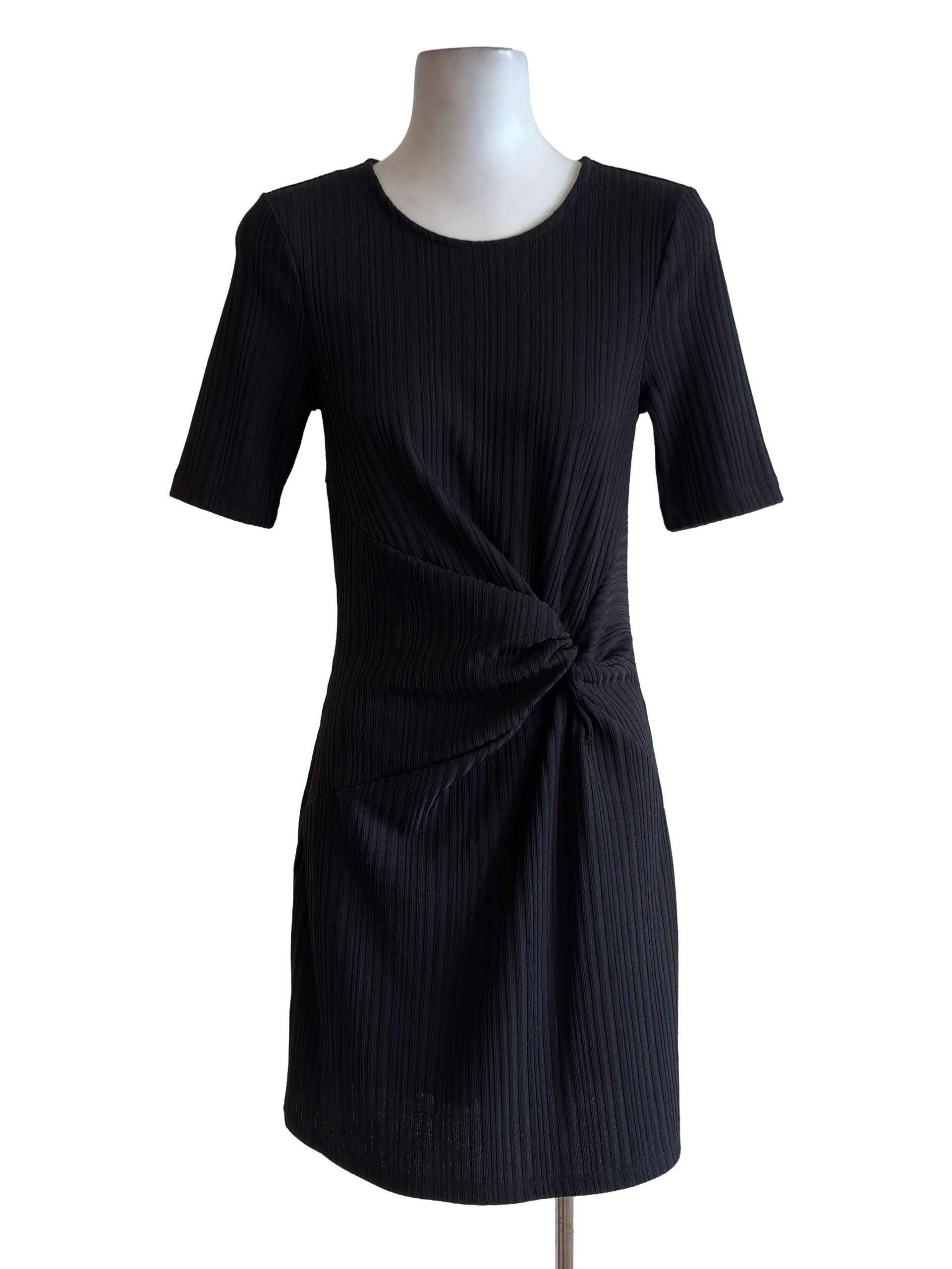 Jet Black Twisted Side Dress