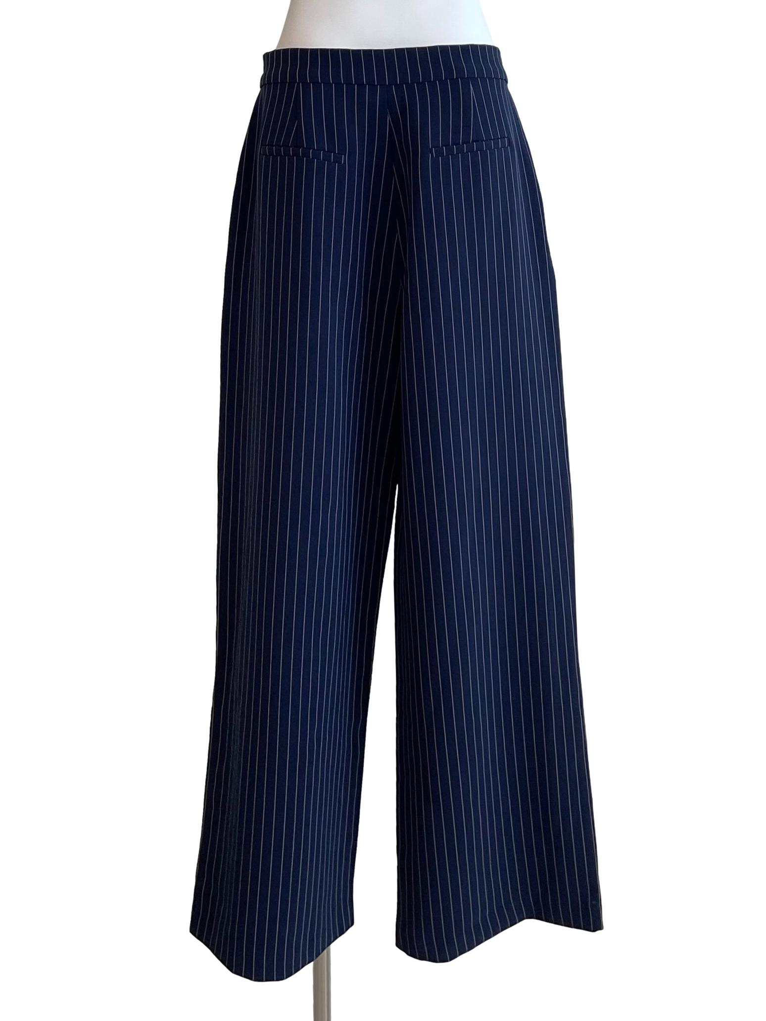 Navy Pinstripe Formal Pants