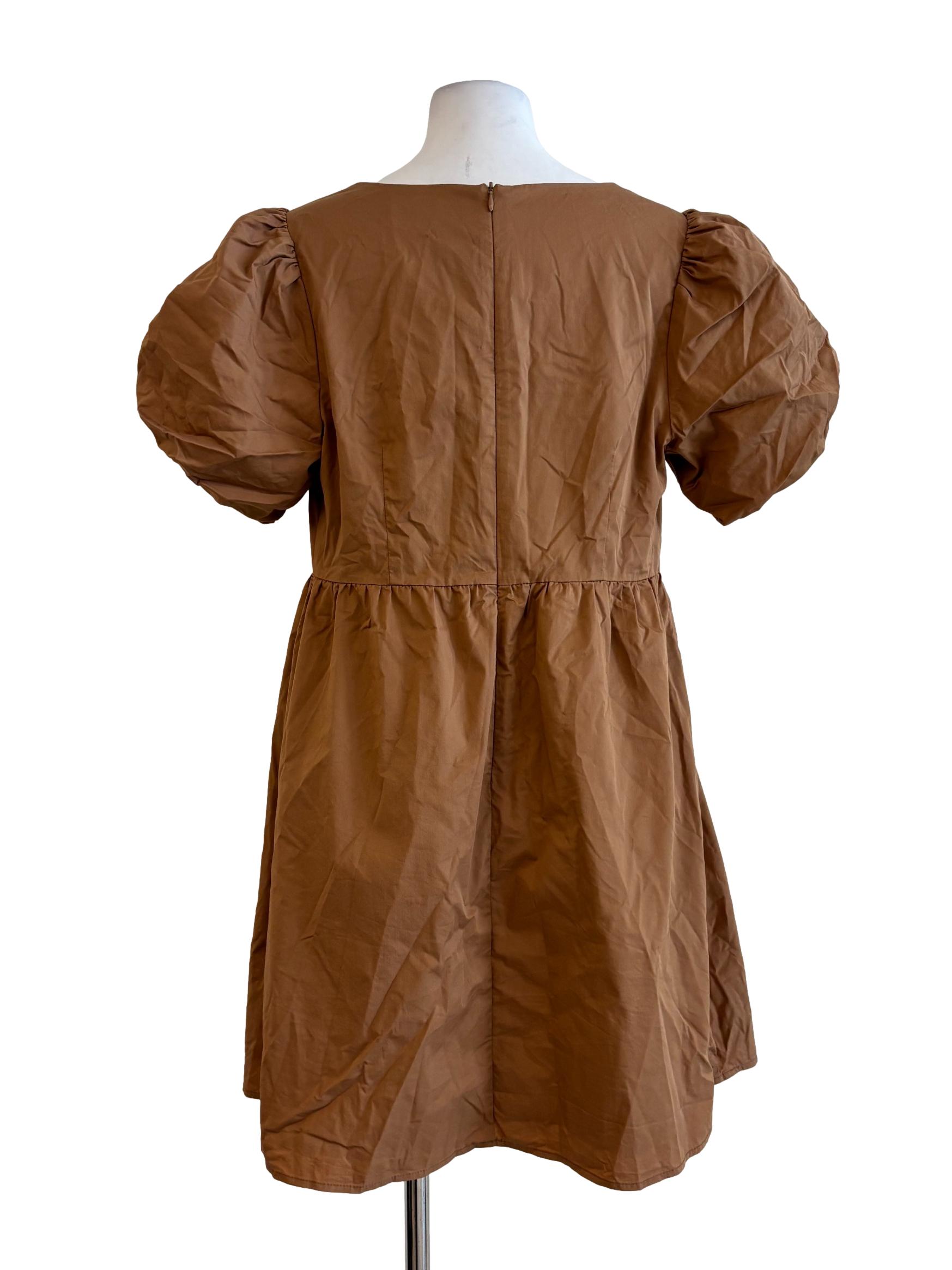 Ginger Puff Sleeve Cotton Dress