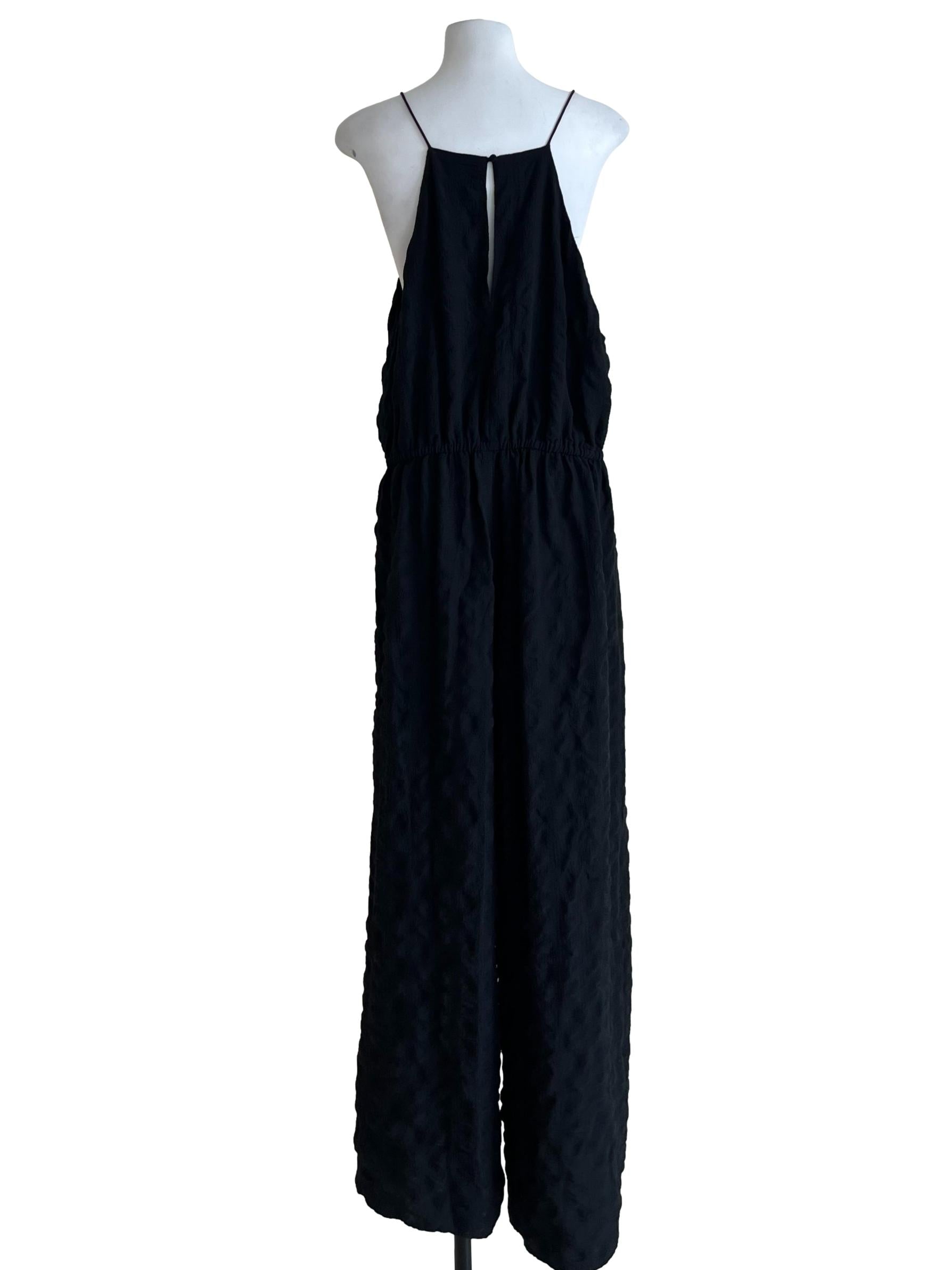 Black V Neck Spaghetti Strap Jumpsuit