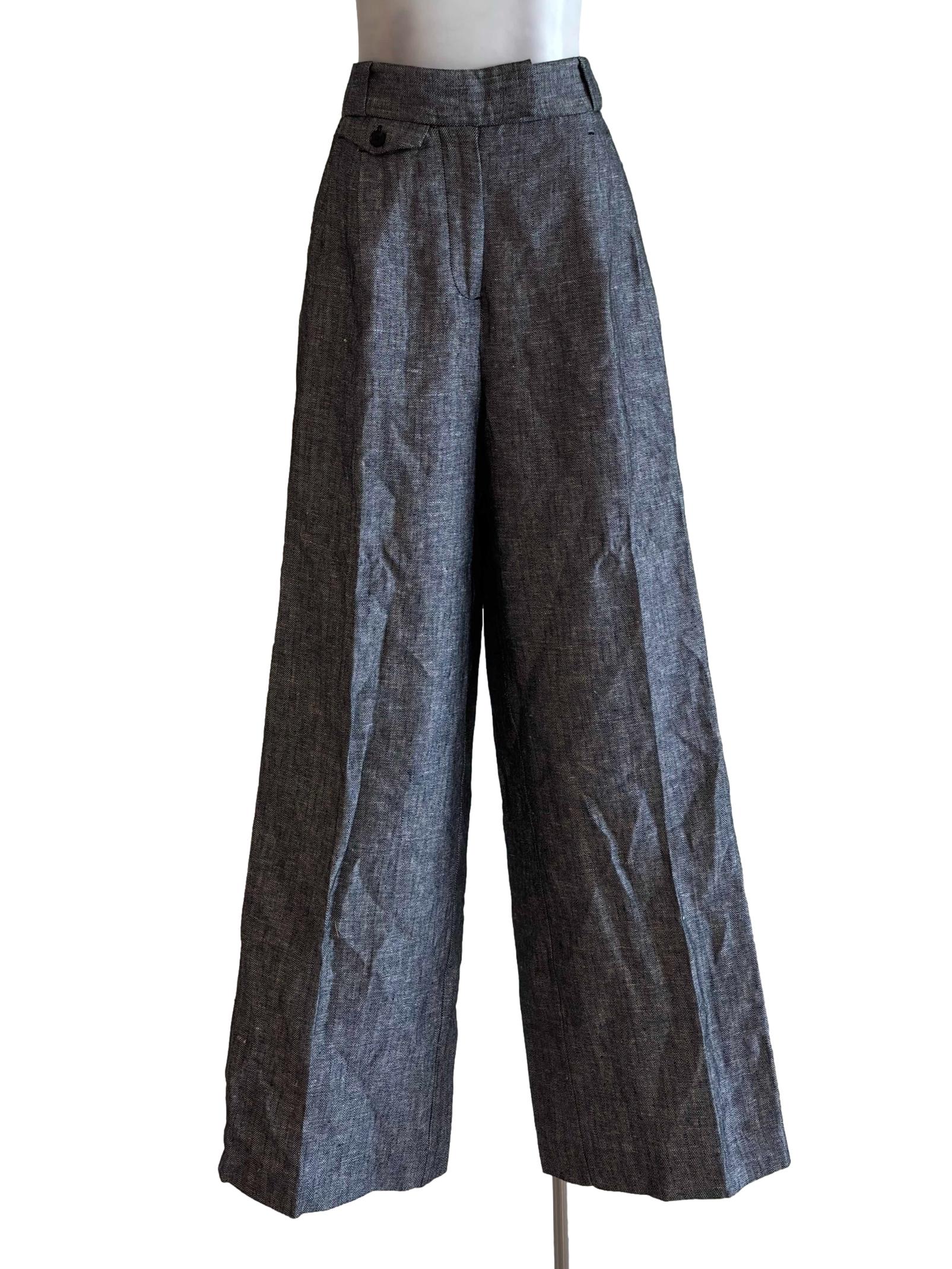 Black Tweed Wide Leg Pant