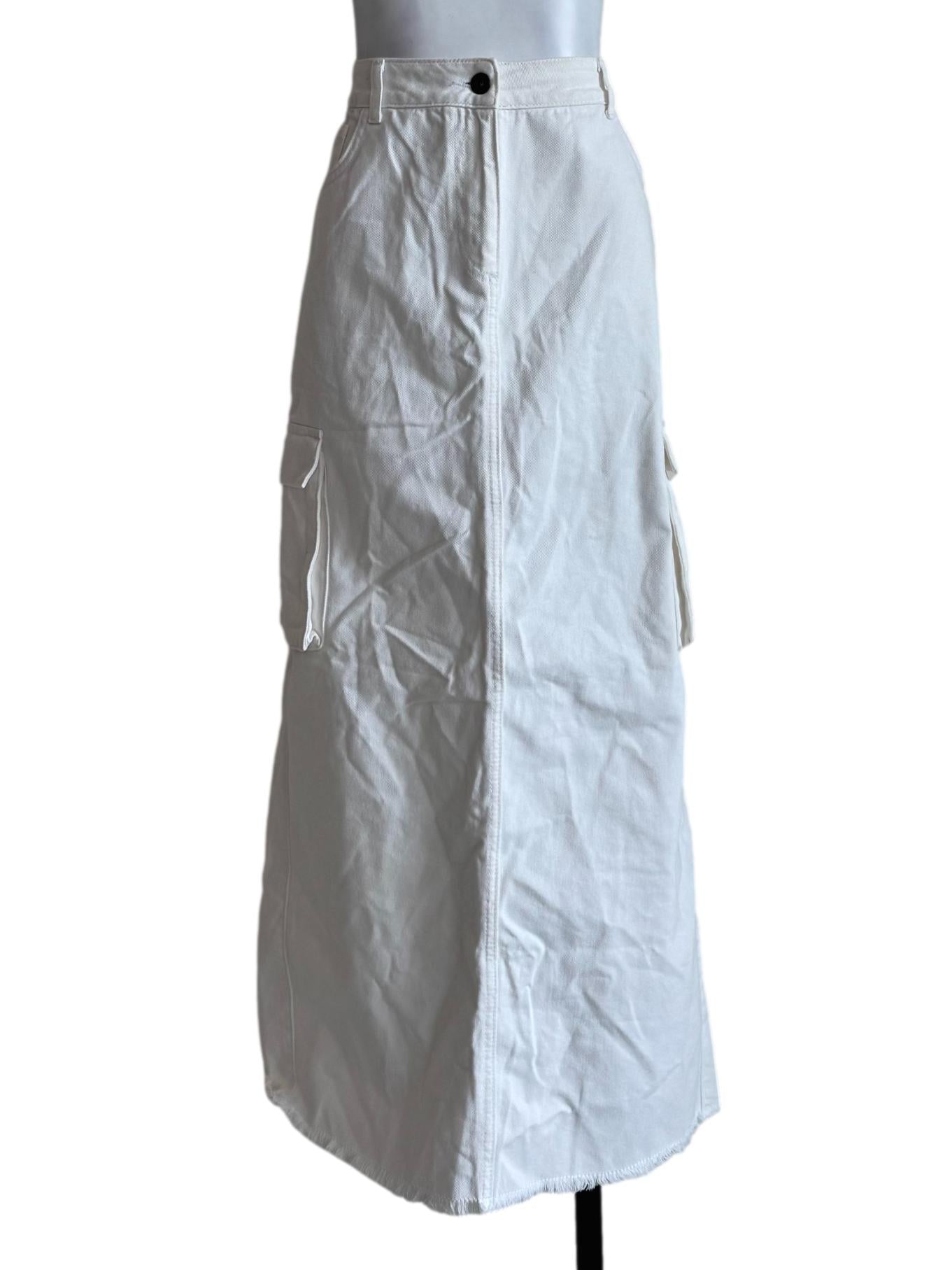 Snow Denim A-Line Skirt