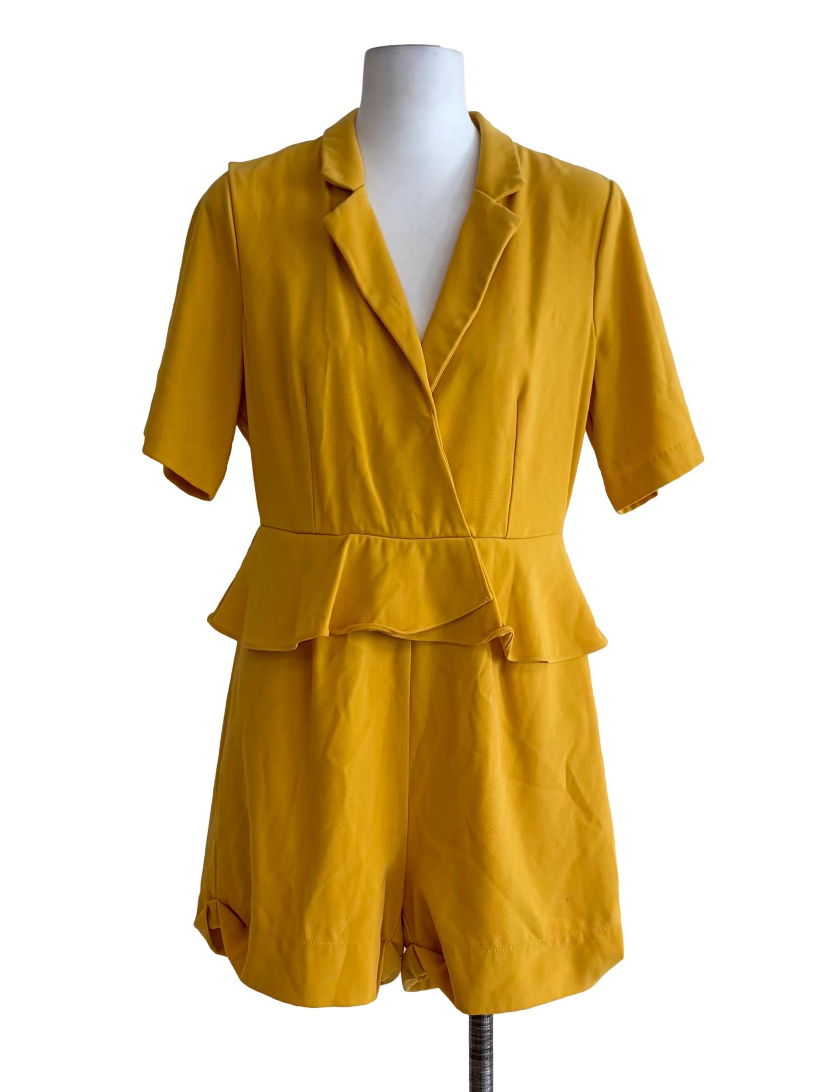 Bumblebee Yellow Collared Rompers