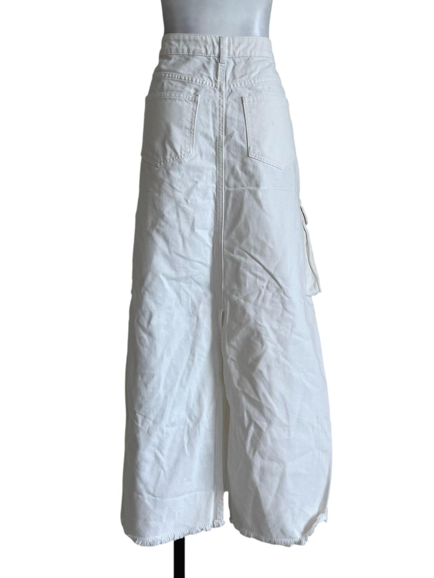 Snow Denim A-Line Skirt
