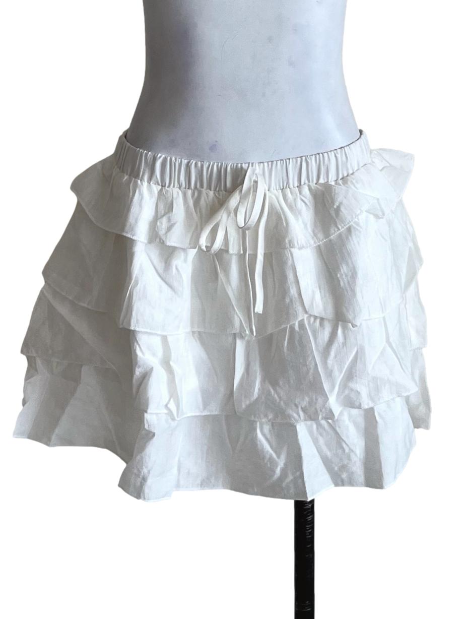 White Chiara Tiered Skorts