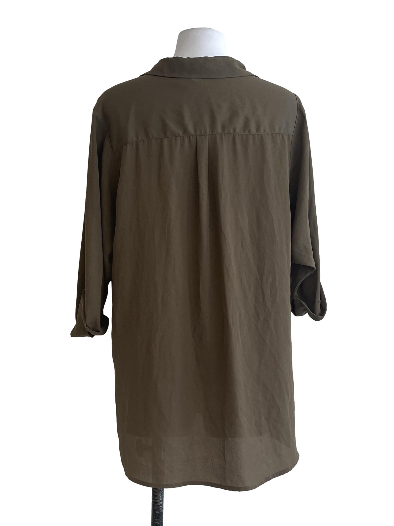 Pickle Green Scoop Quarter Sleeve Top