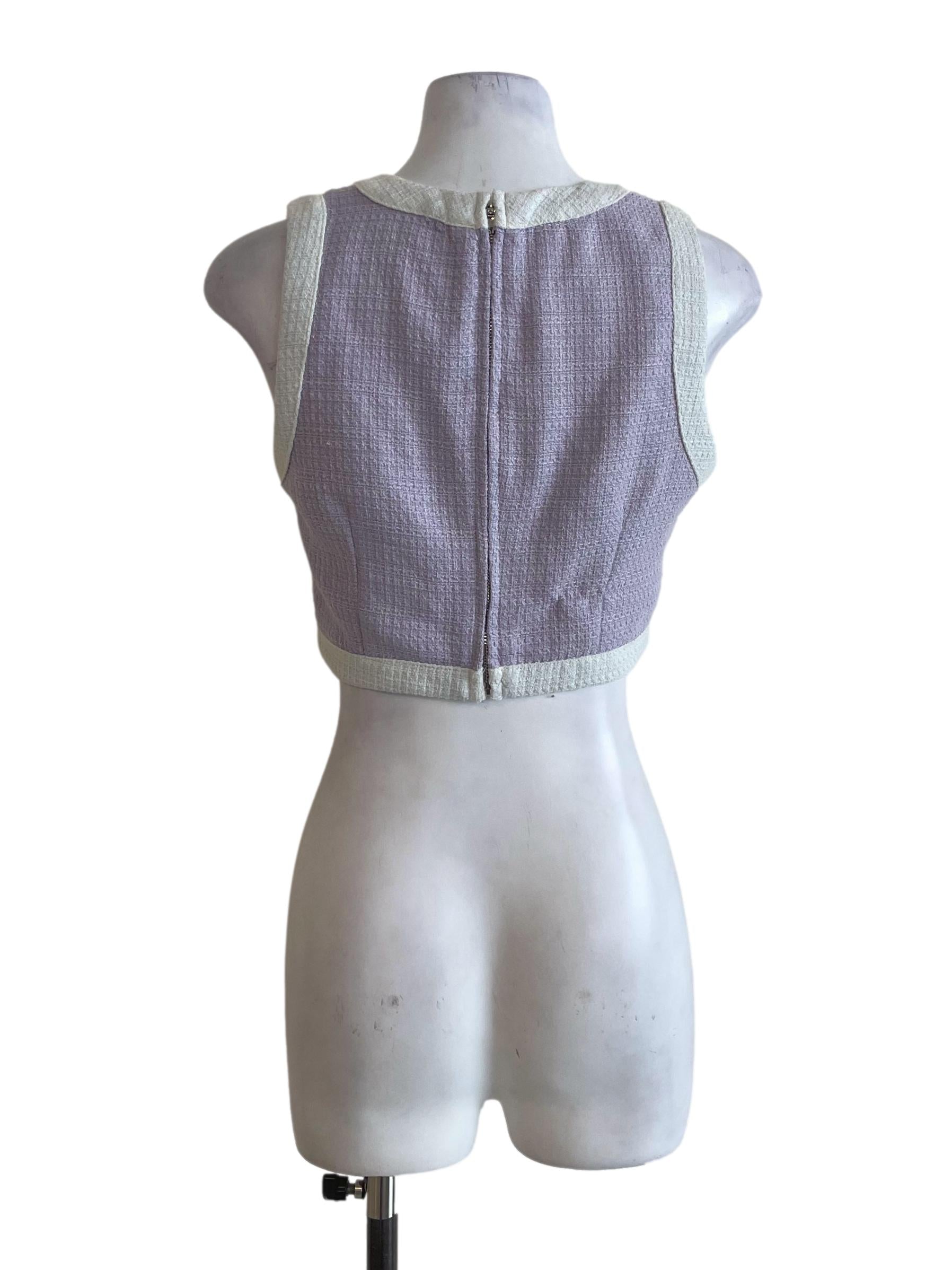 Periwinkle Purple Tweed Crop Top