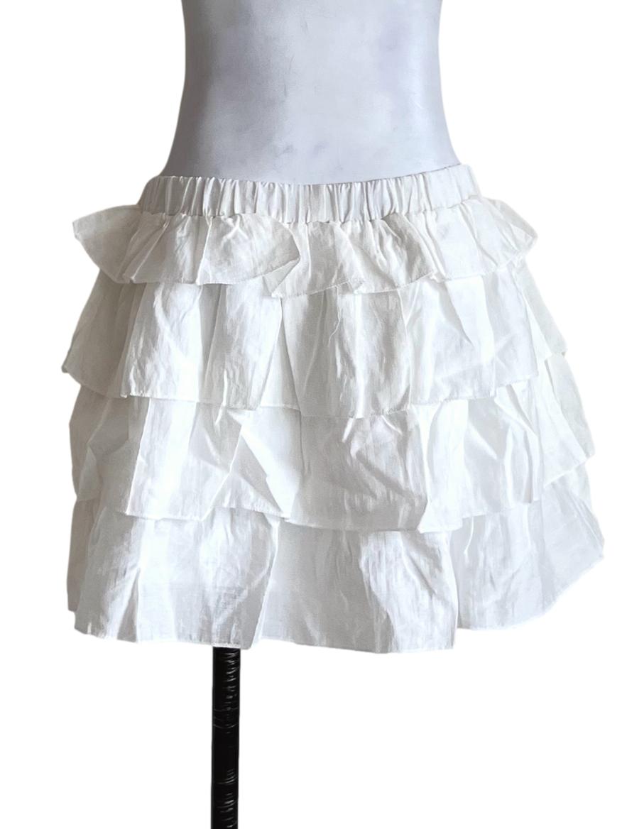 White Chiara Tiered Skorts