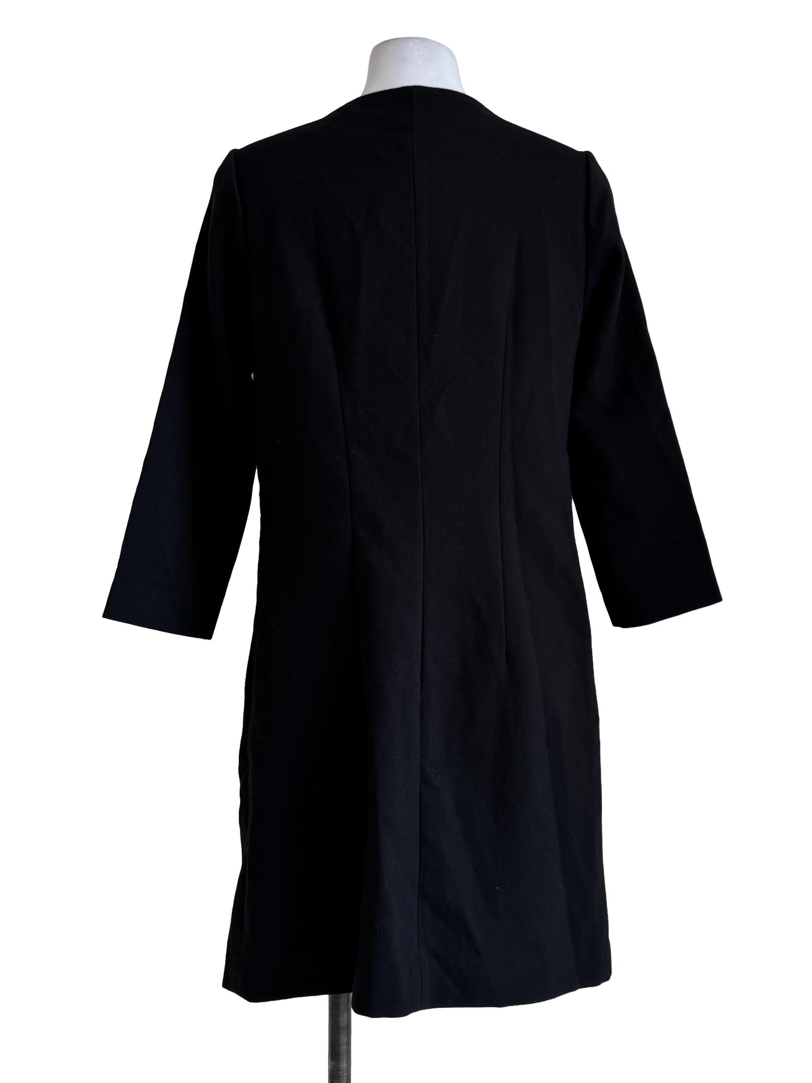 Textured Black Long Sleeve Dress
