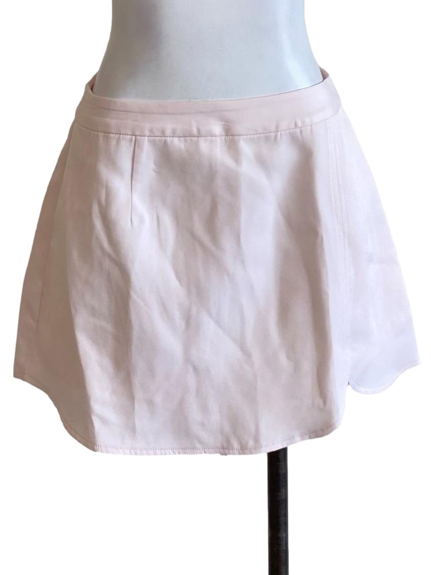 Light Lemonade Pink Asymmetrical Mini Skirt