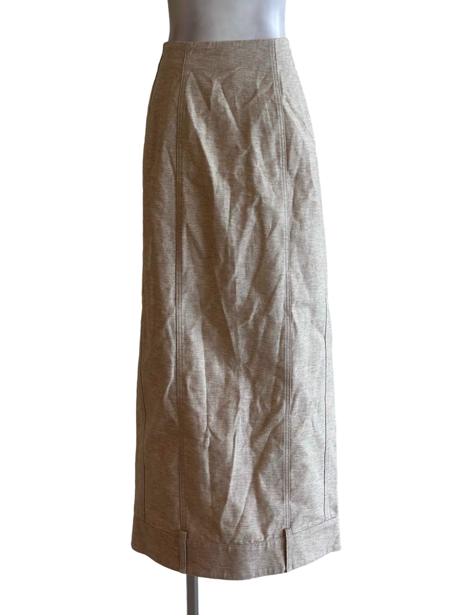 Beach Beige Button Front Lua Skirt