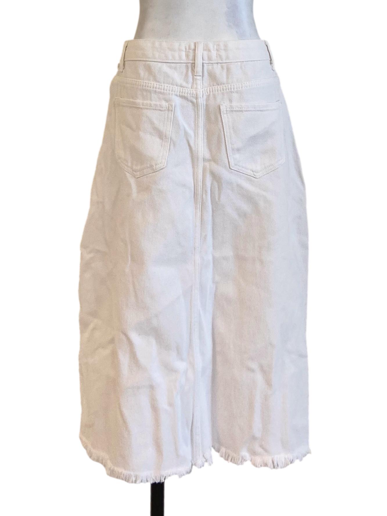 White Herringbone Slit Skirt TTR
