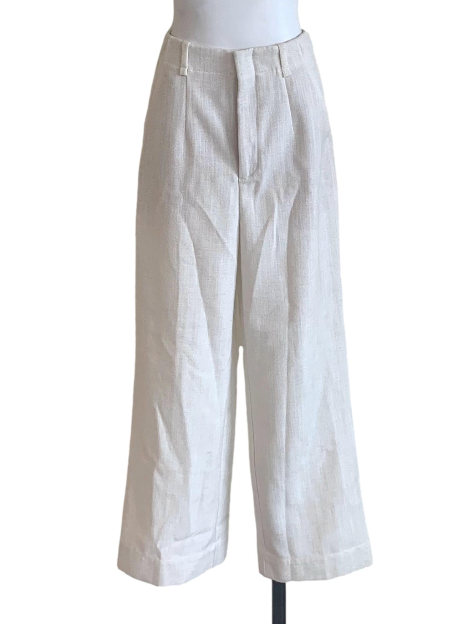 Cotton White Wide Leg Pants LB