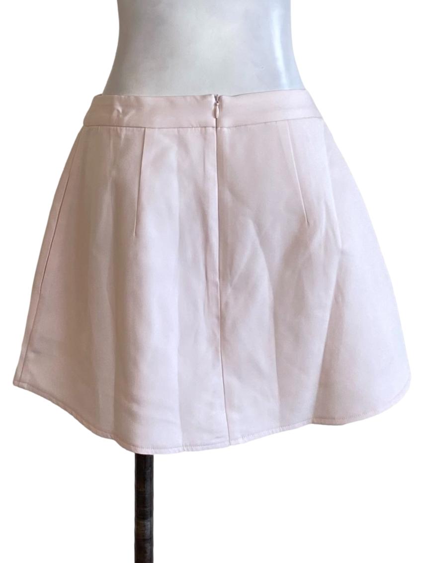Light Lemonade Pink Asymmetrical Mini Skirt