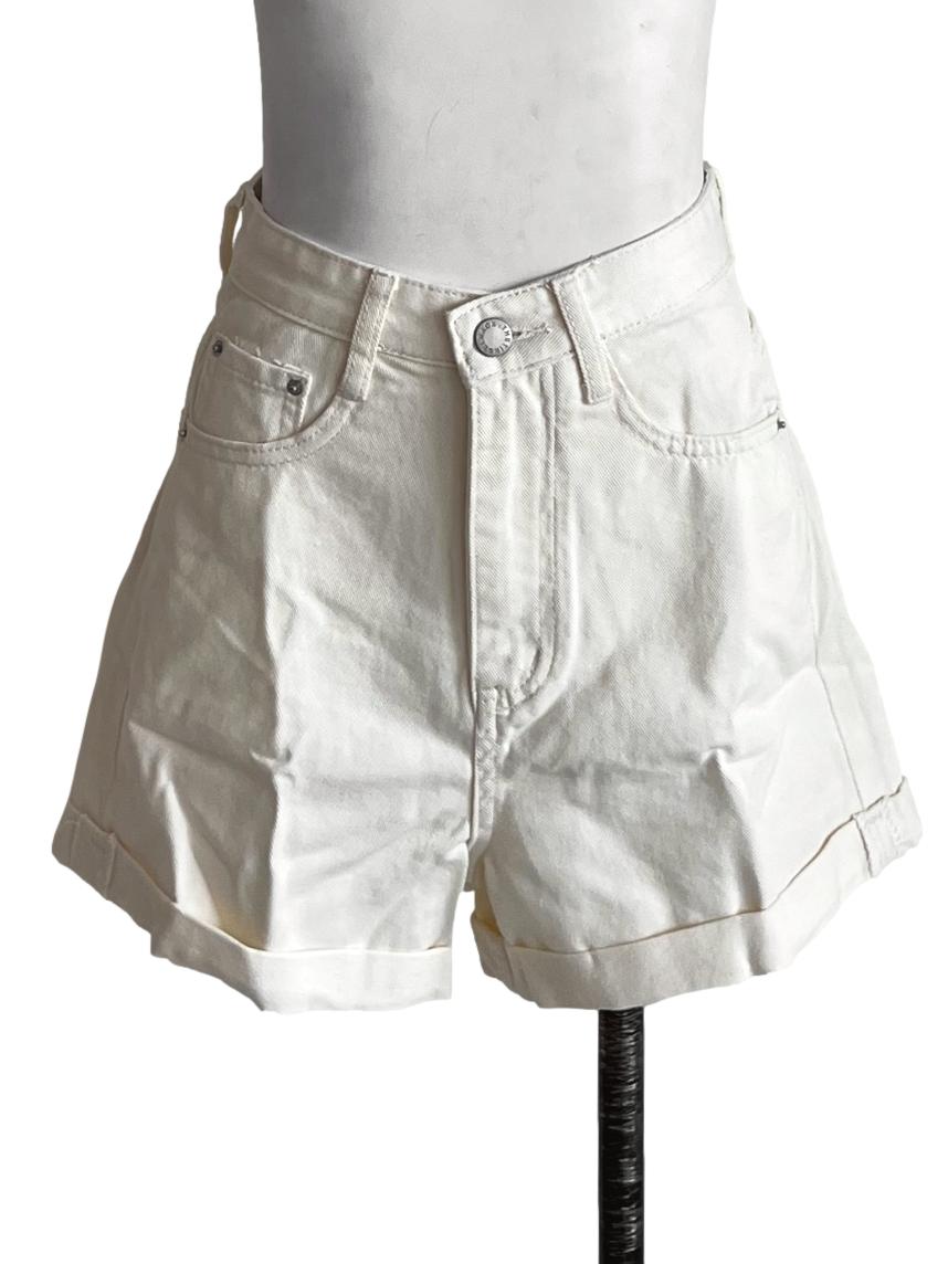 Cream Elementary Denim Shorts