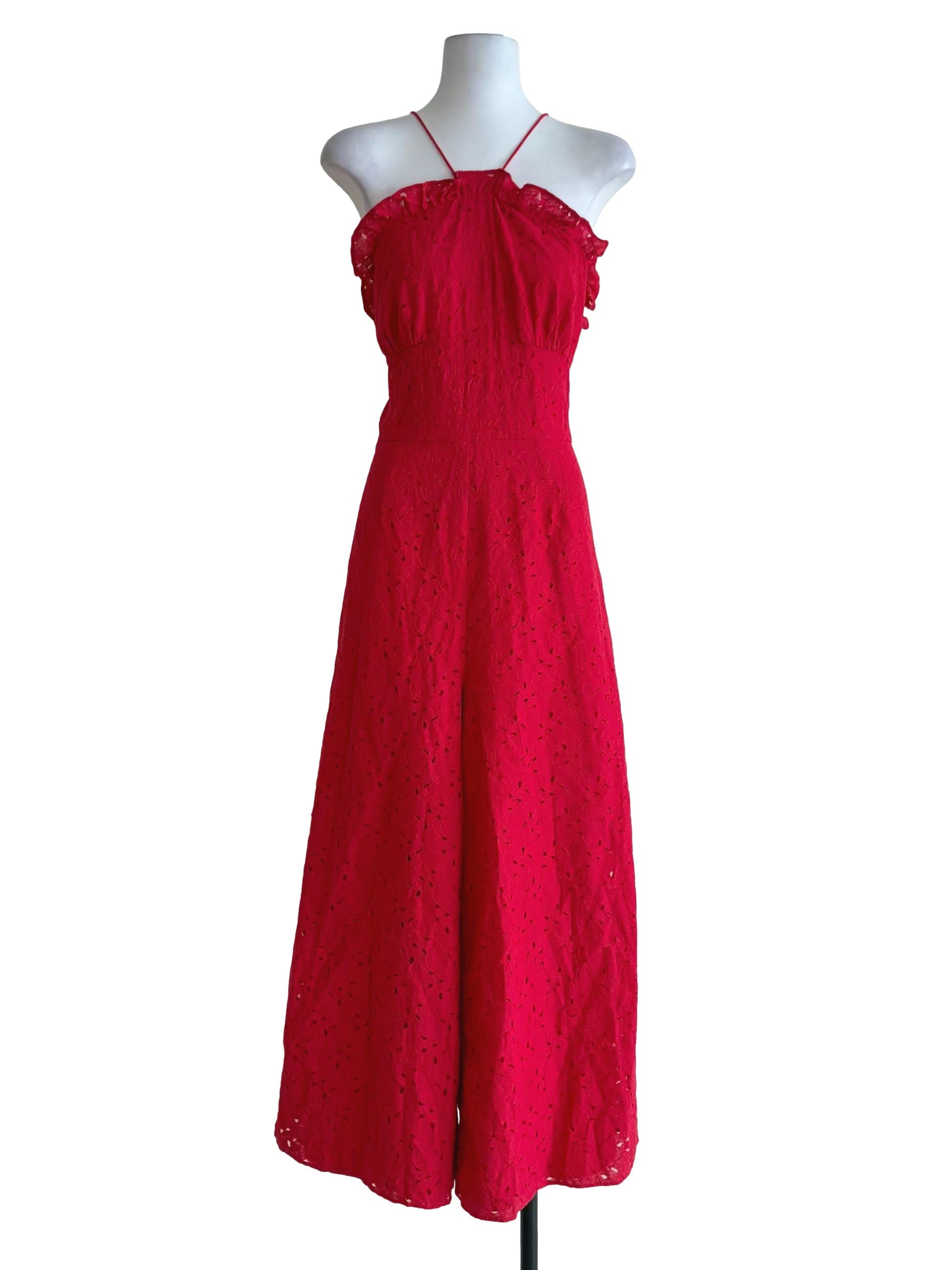 Candy Red Laced Jumpsuit