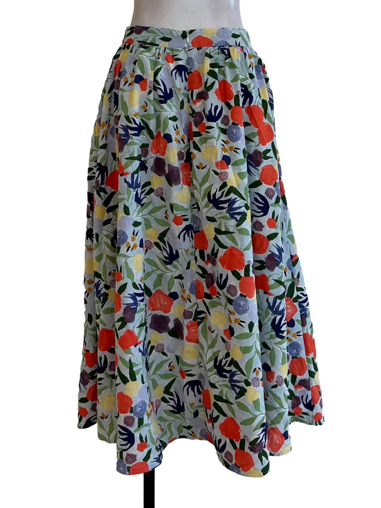 Green Floral Pattern Skirts