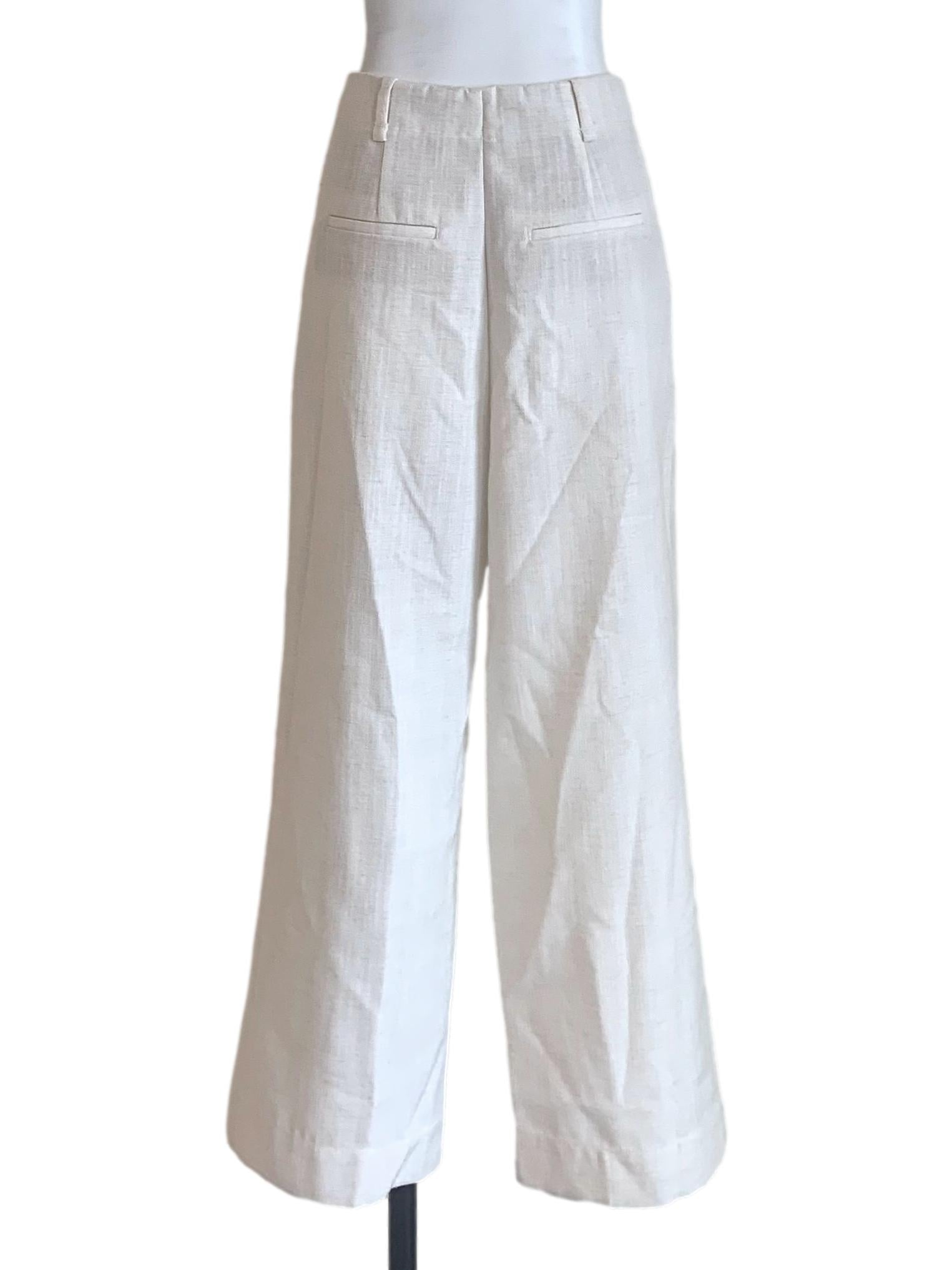 Cotton White Wide Leg Pants LB