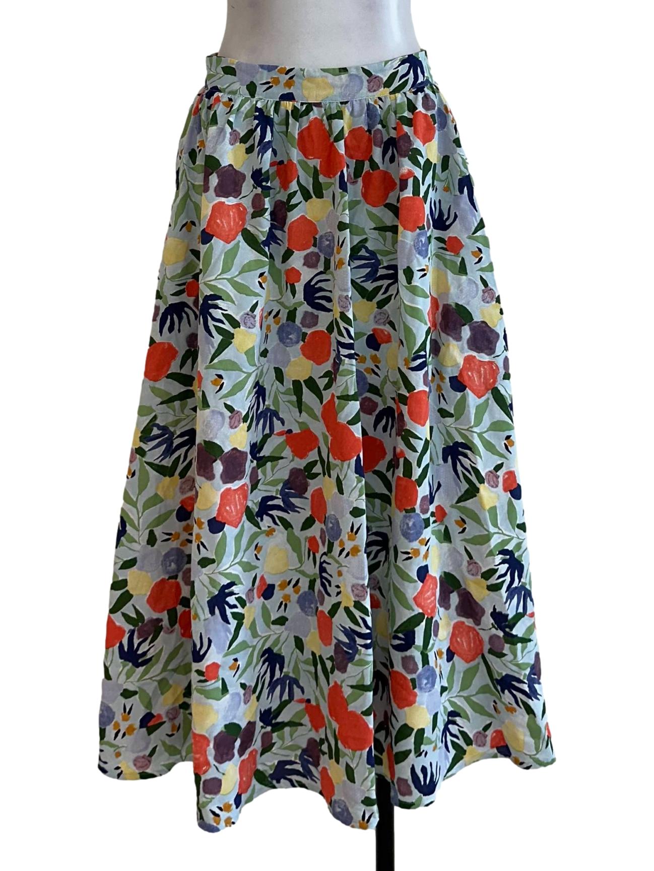 Green Floral Pattern Skirts