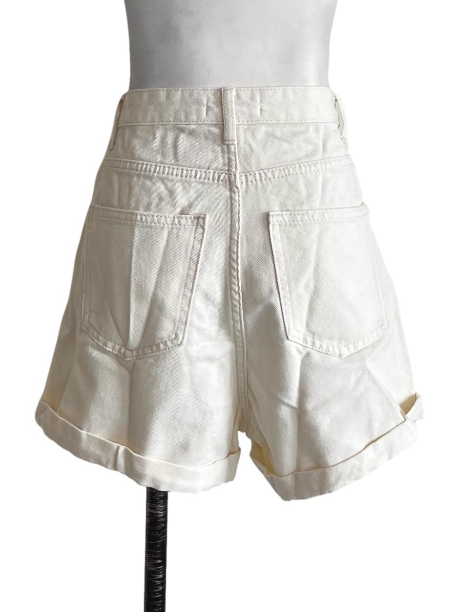 Cream Elementary Denim Shorts