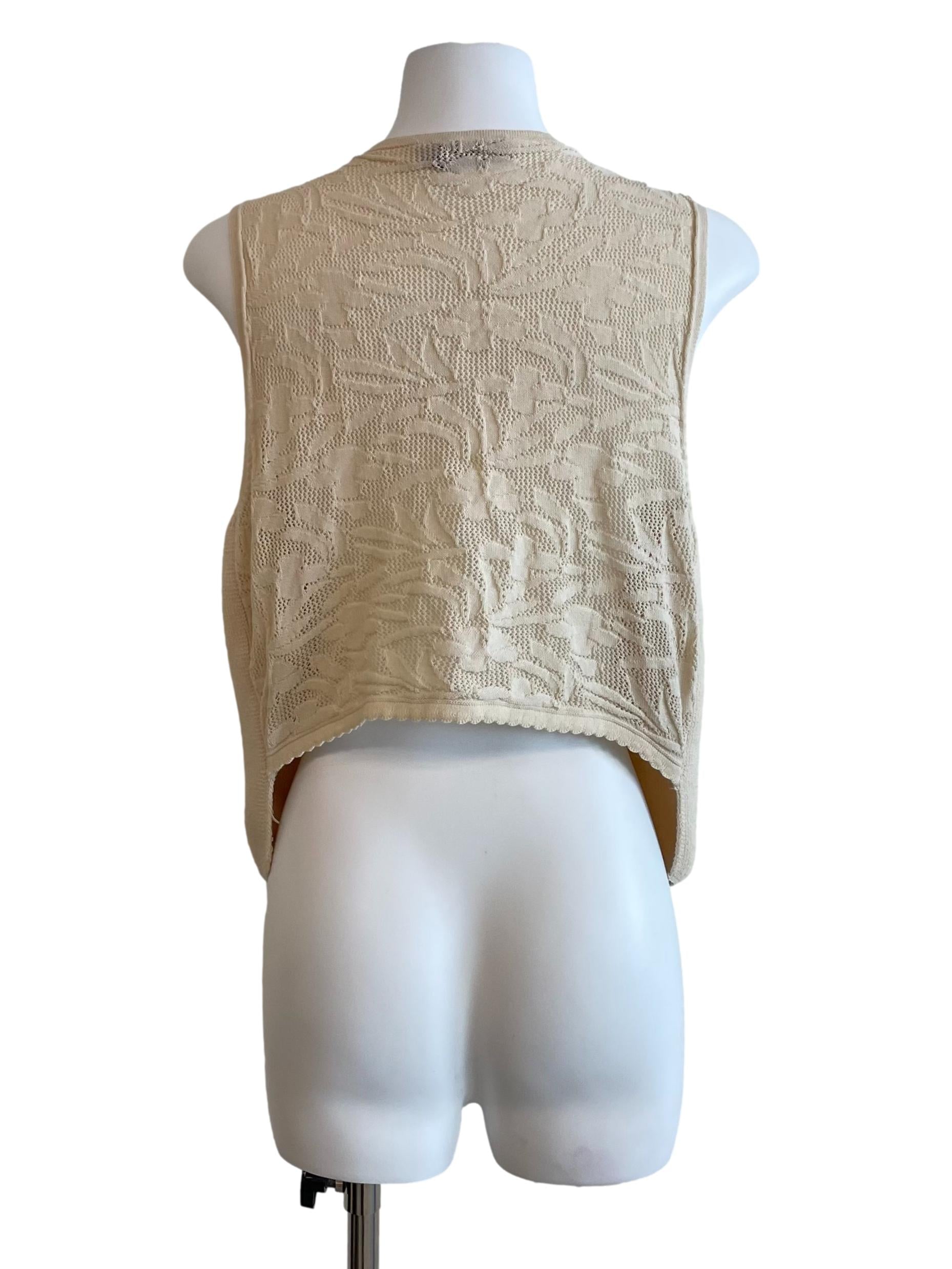 Egg Nog V Neck Knit Vest
