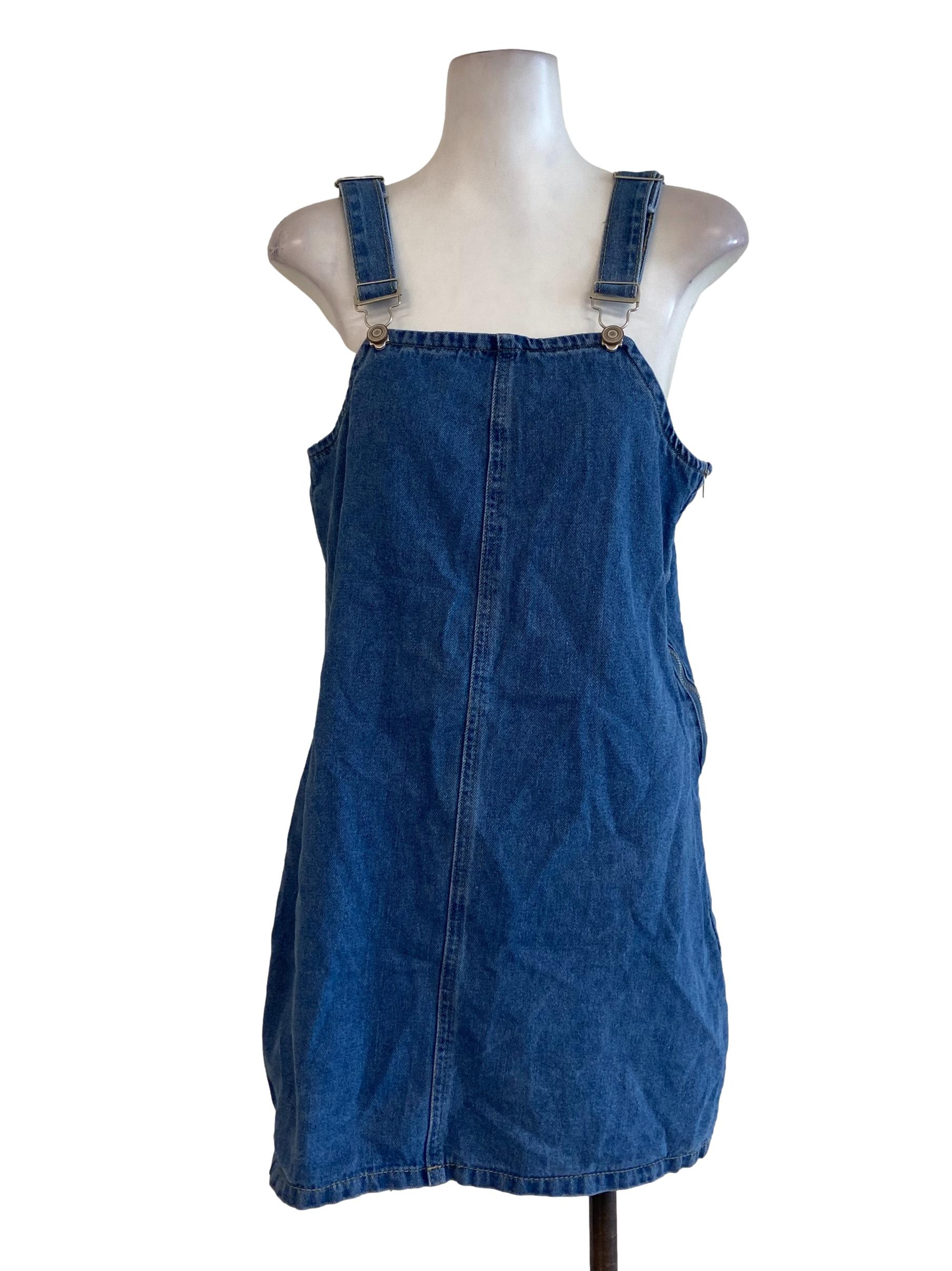 Blue Herringbone Jumper Jeans Dress