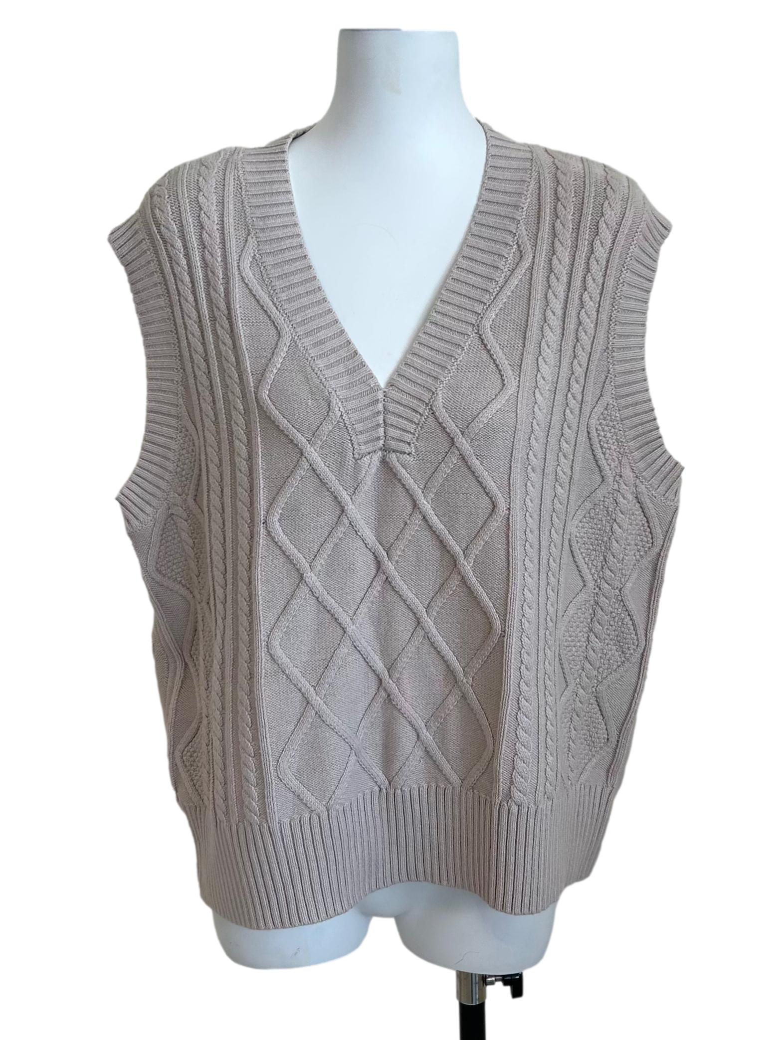 Bone White Knit Sweater Vest LB