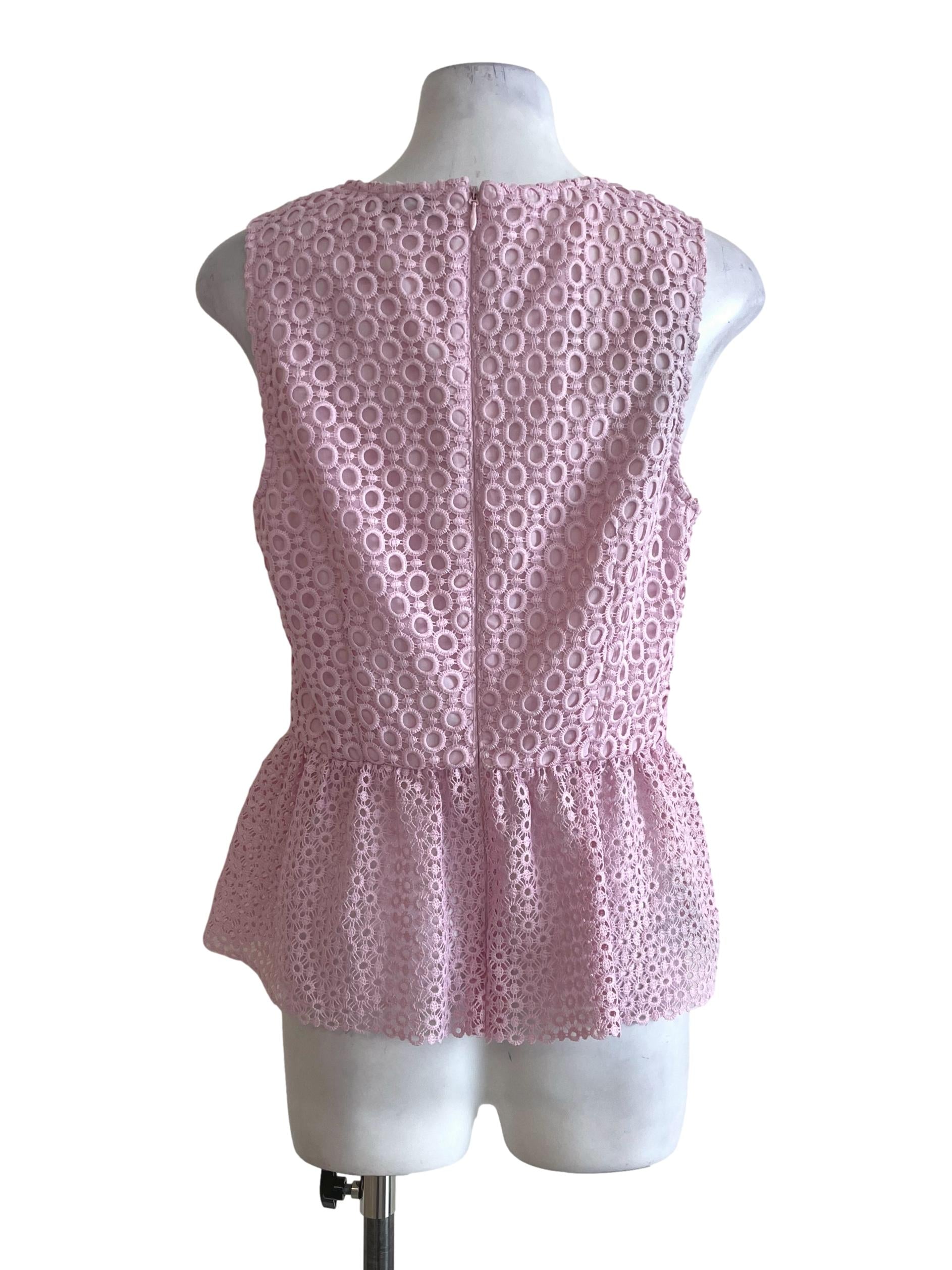 Bright Pink Eyelet Top
