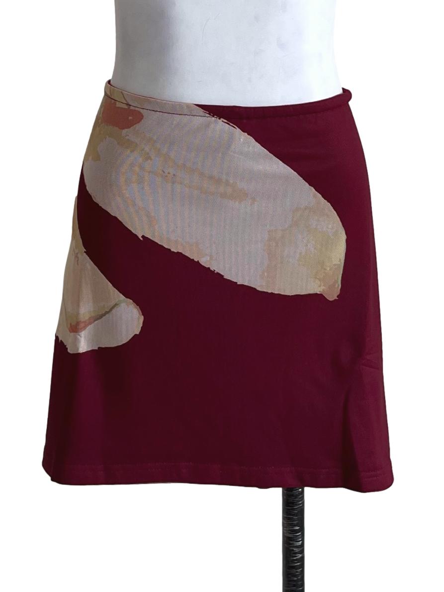 Maroon Meranda Mesh Skorts