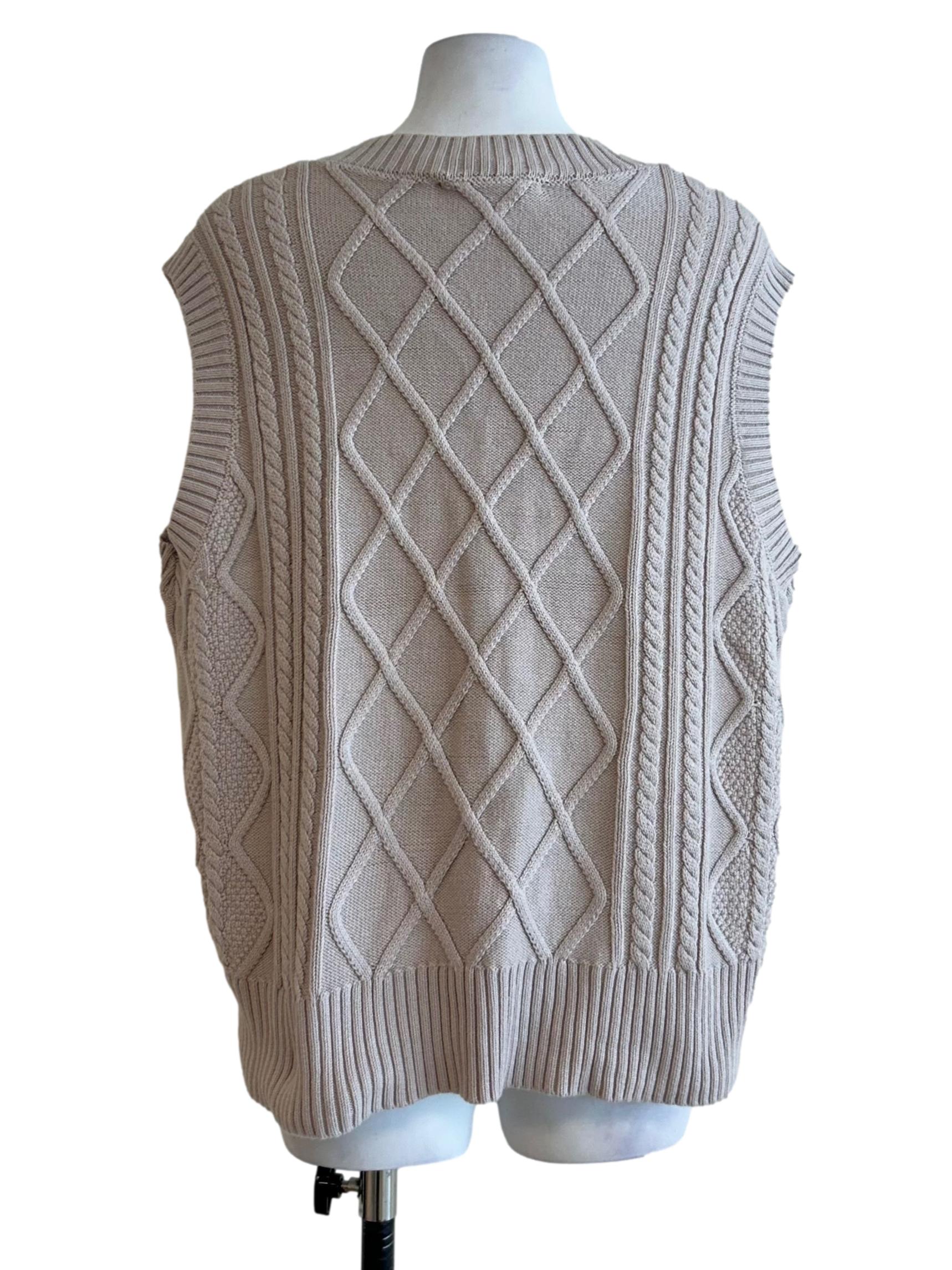 Bone White Knit Sweater Vest LB