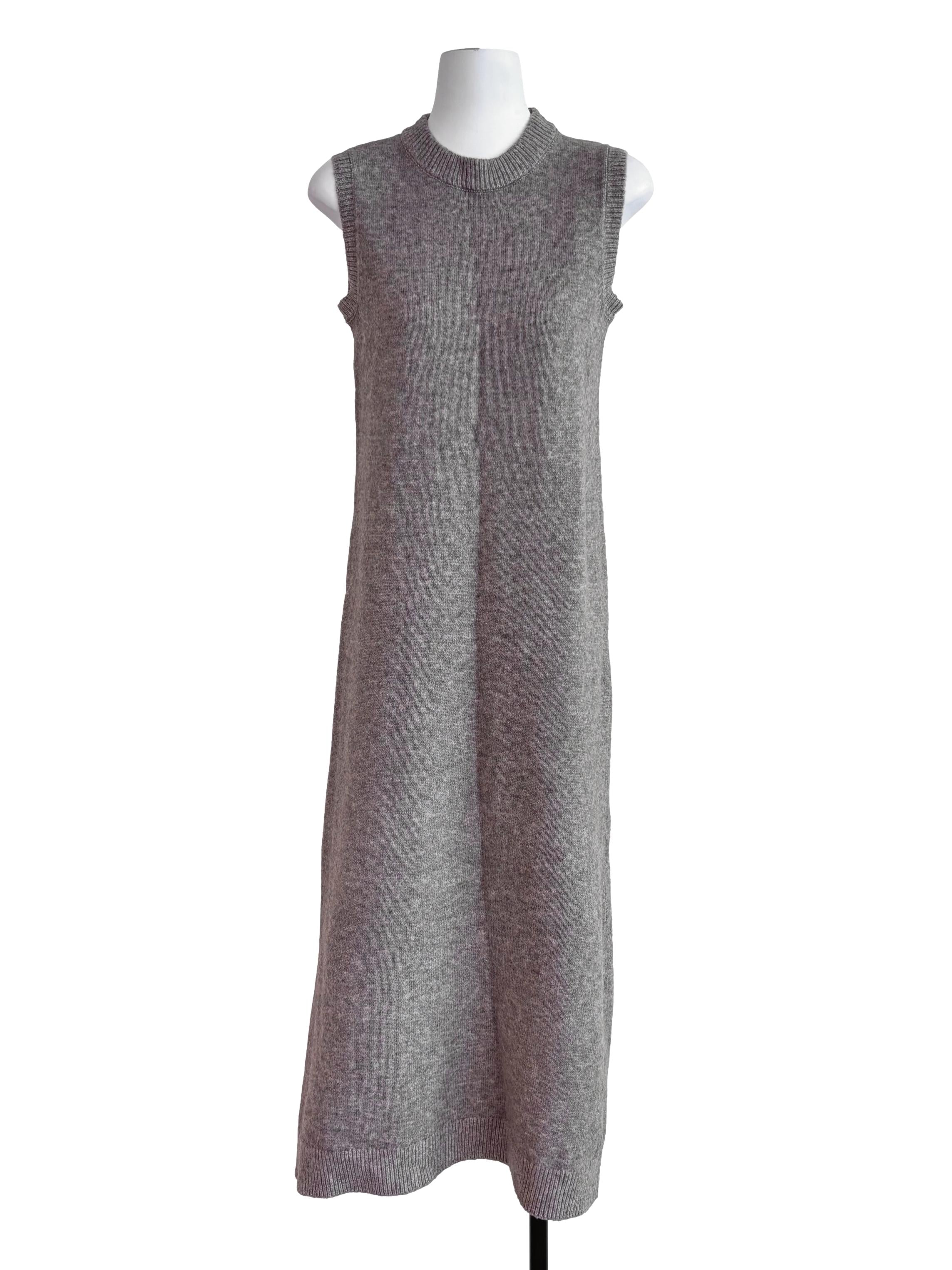 Ash Brown Sleeveless Knit Dress