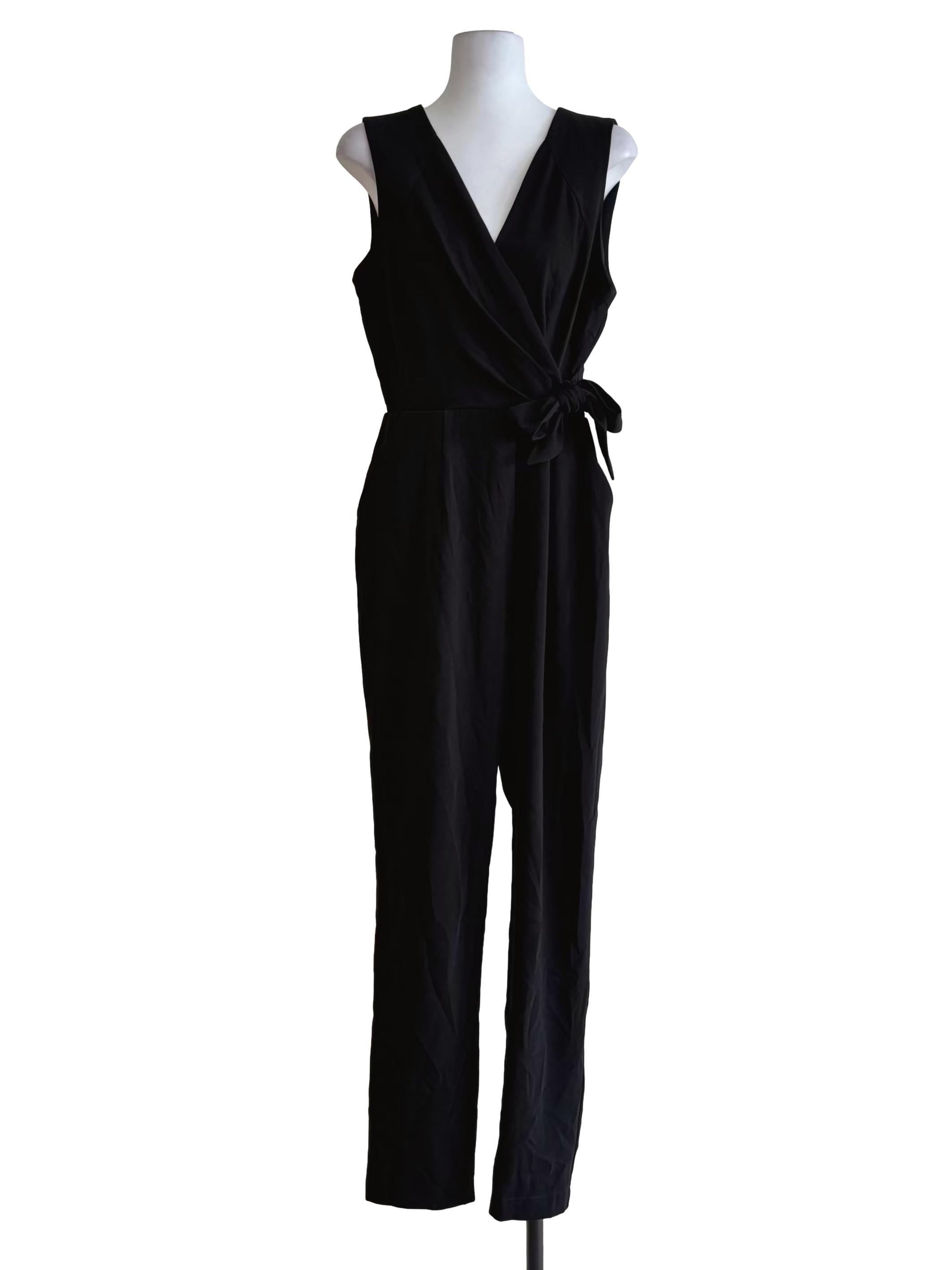 Onyx Black V-Neck Sleeveless Jumpsuit