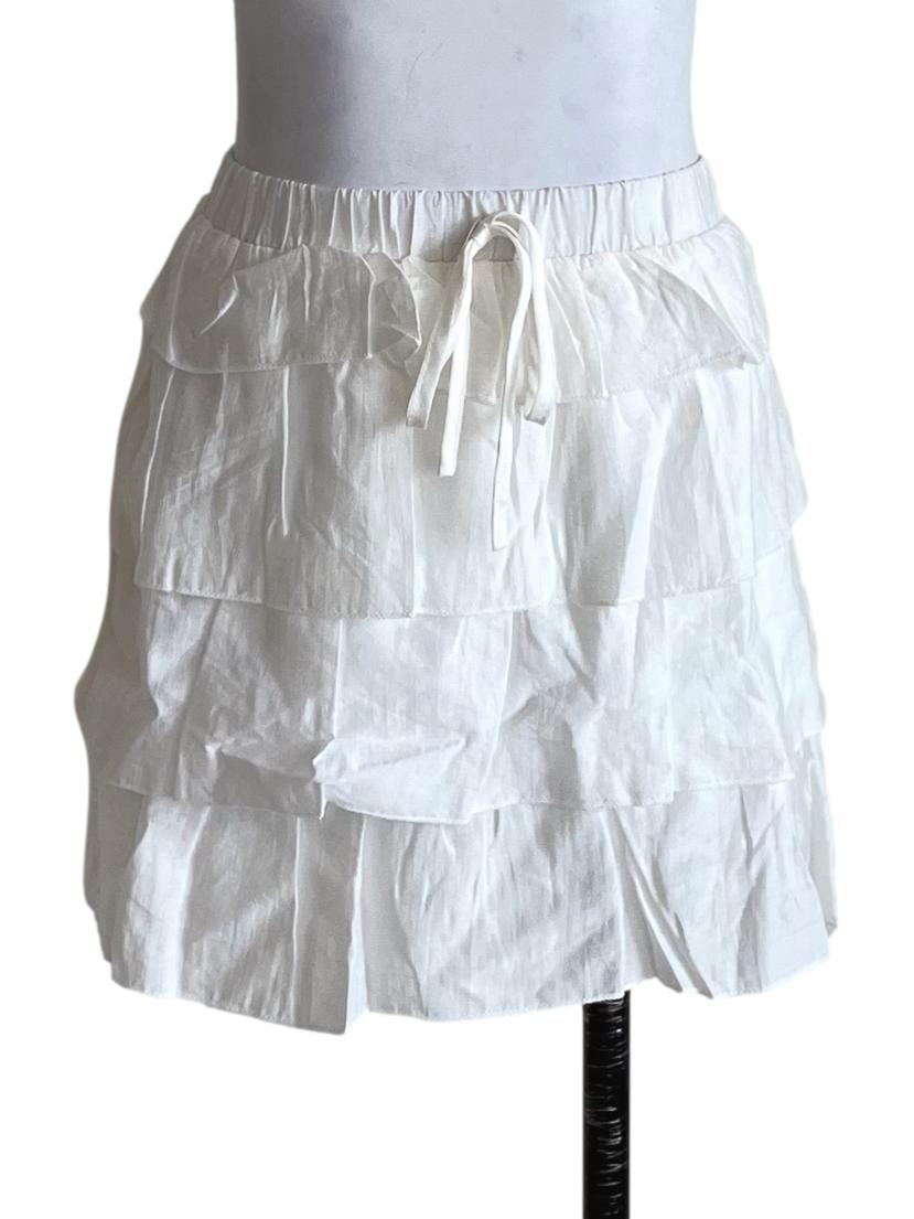 White Chiara Tiered Skorts