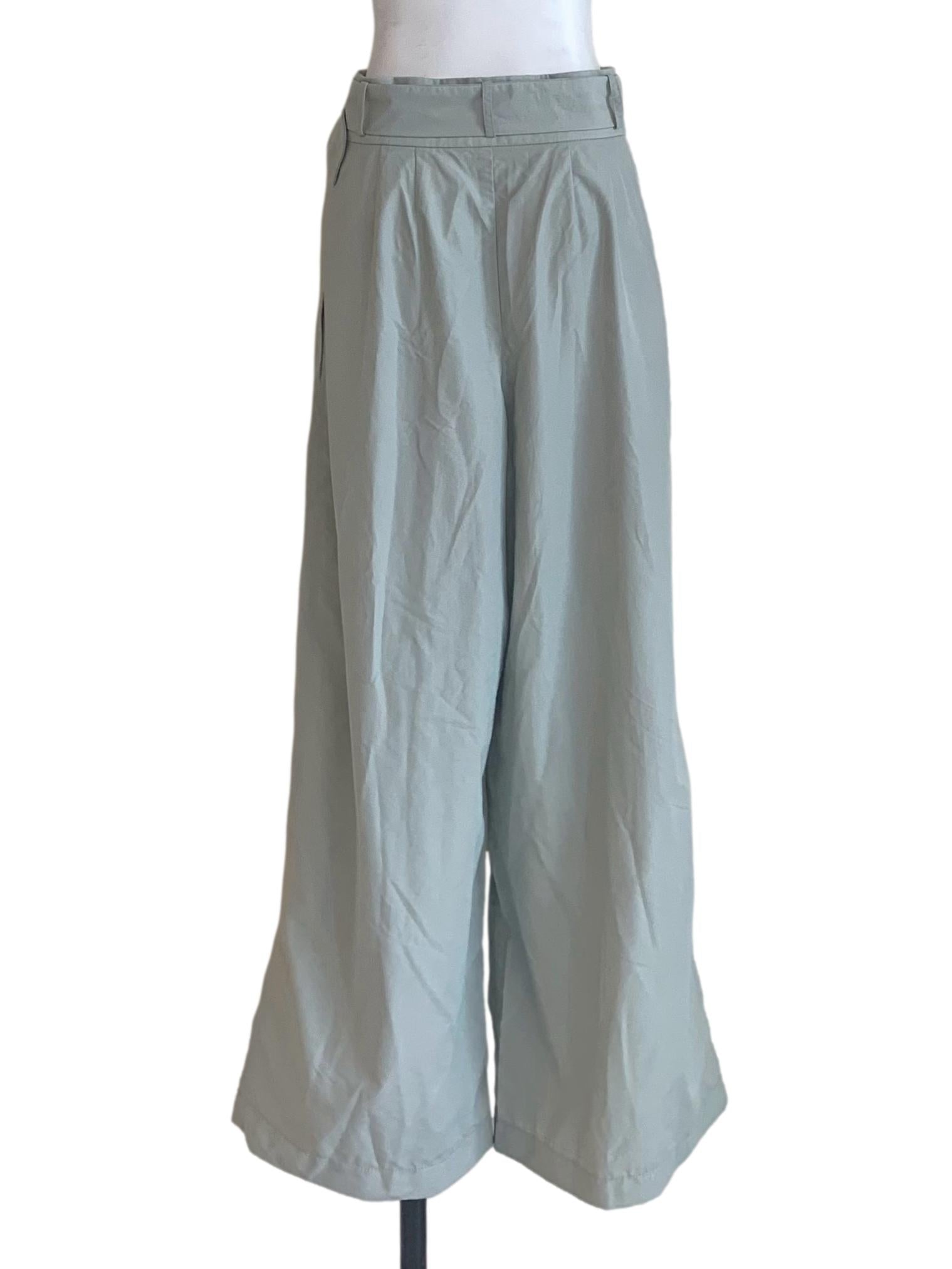 Pistachio Green Wide Leg Pants LB