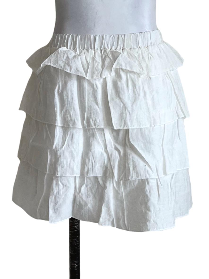 White Chiara Tiered Skorts