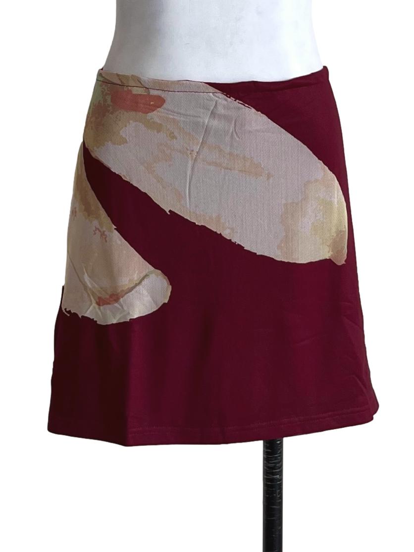 Maroon Meranda Mesh Skorts