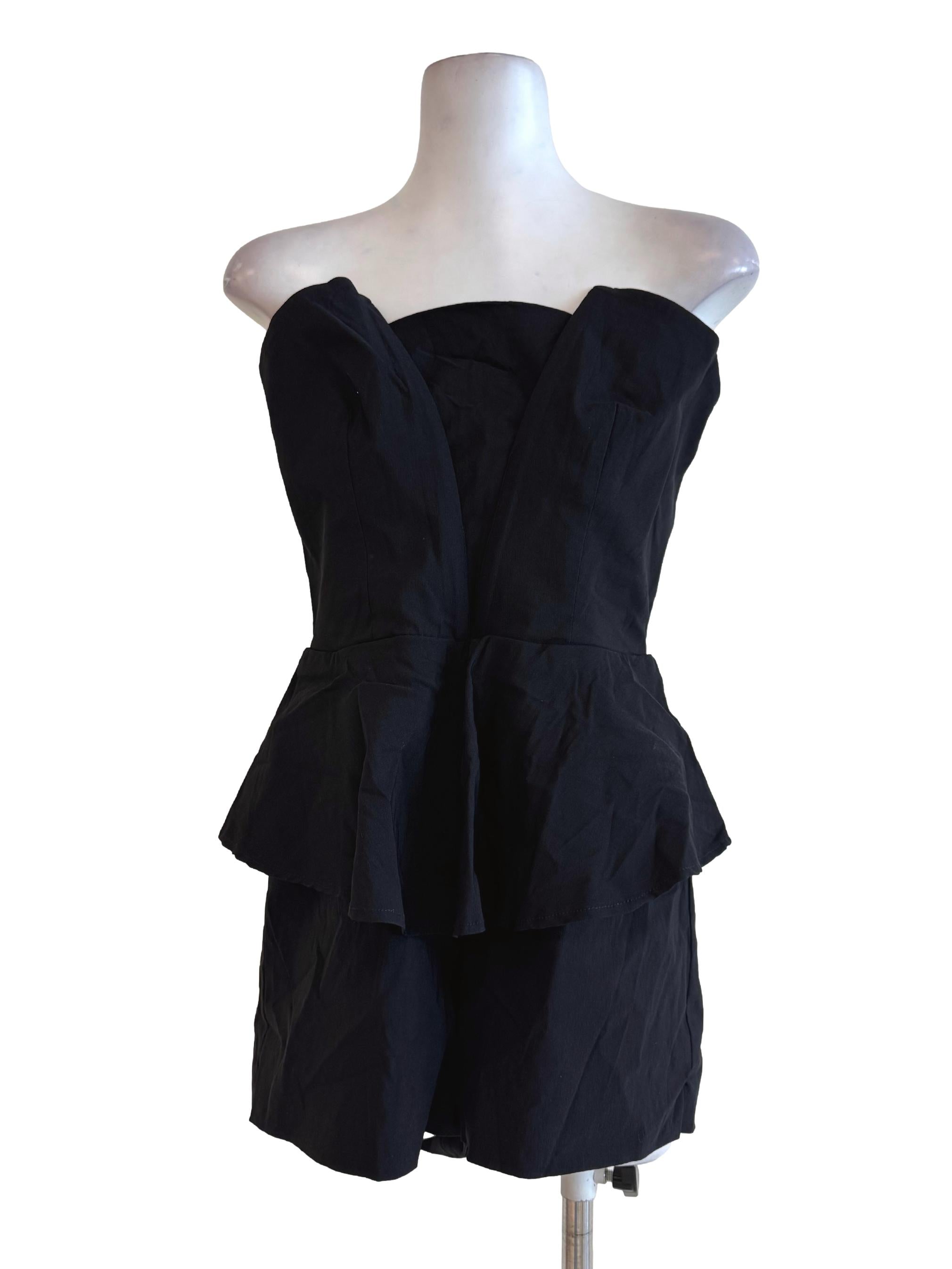 Black Strapless Romper LB