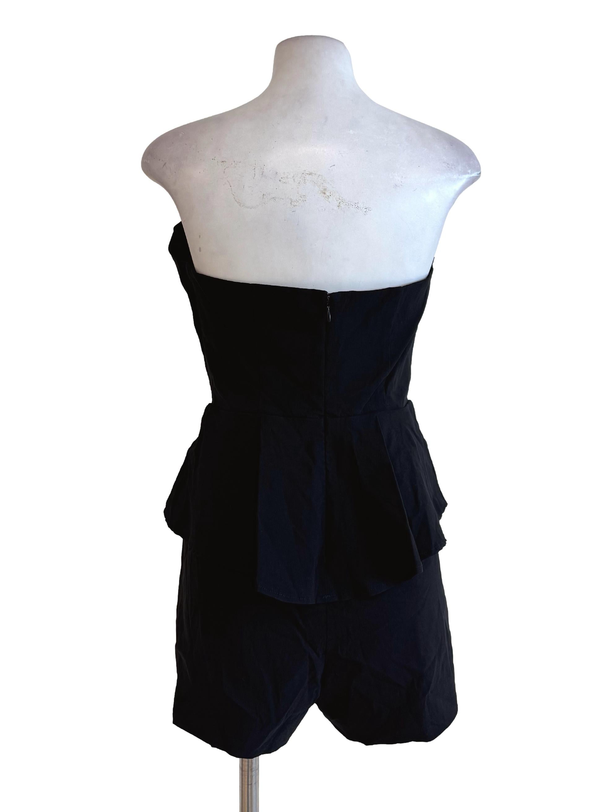 Black Strapless Romper LB