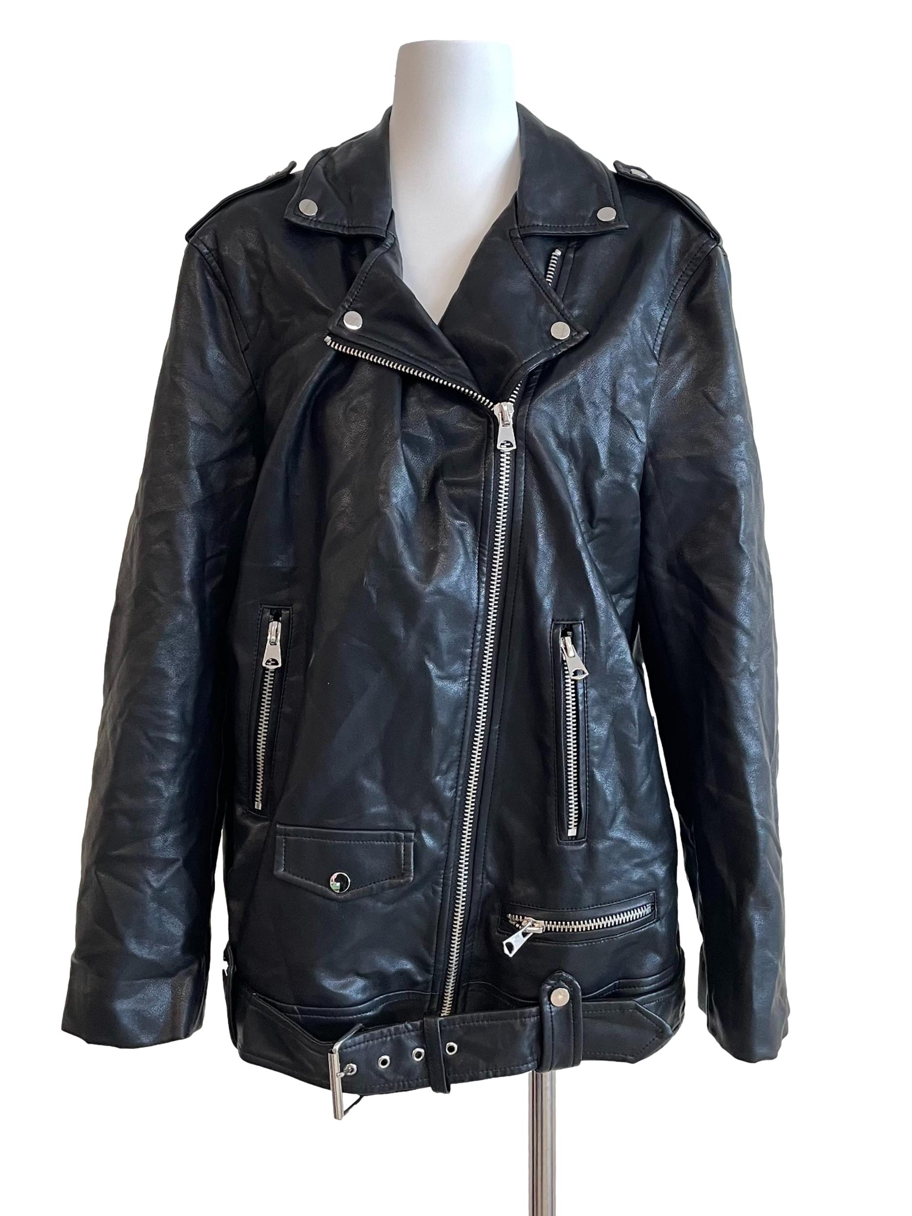 Black Buckled Leather Jacket