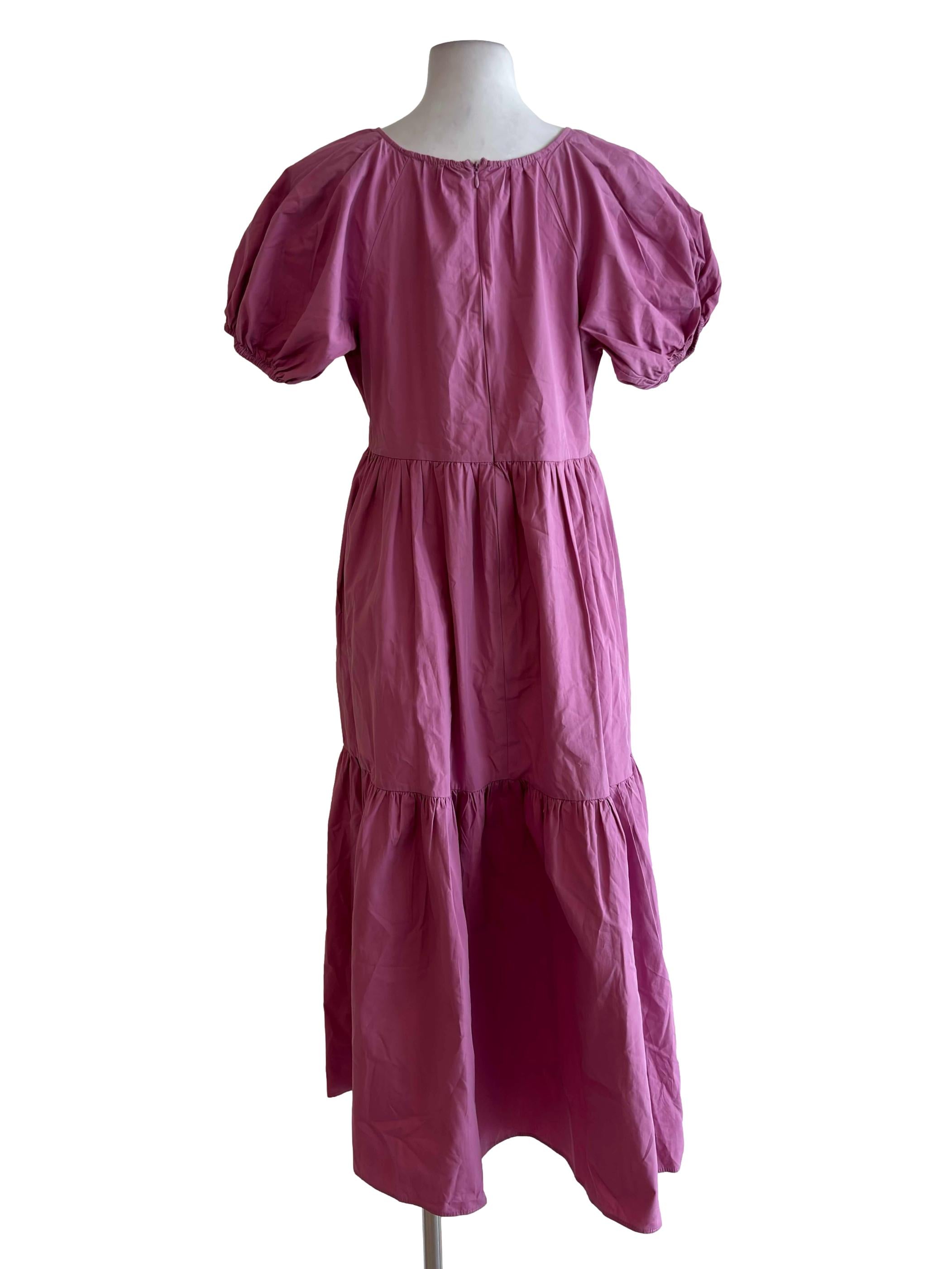 Bubblegum Pink V Neck Tiered Dress