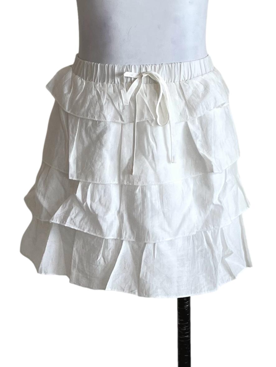 White Chiara Tiered Skorts