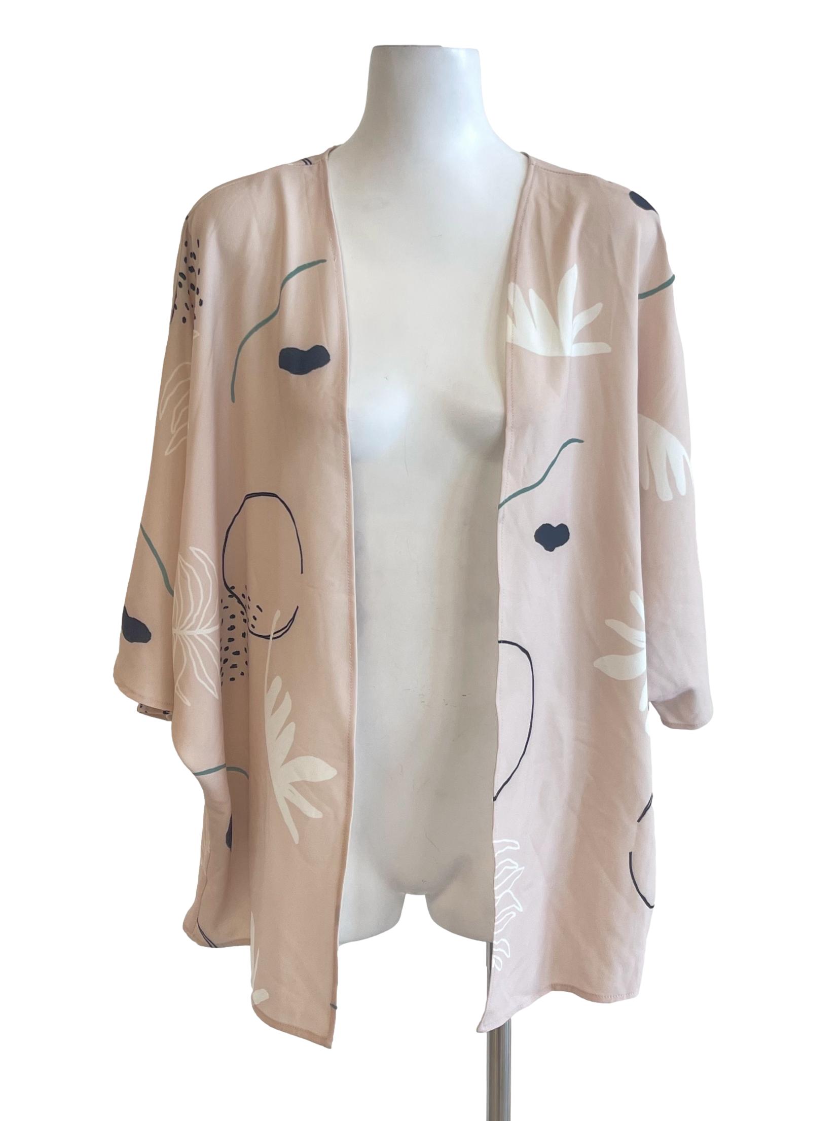 Salt Floral Abstract Cap Sleeve Cardigan TTR